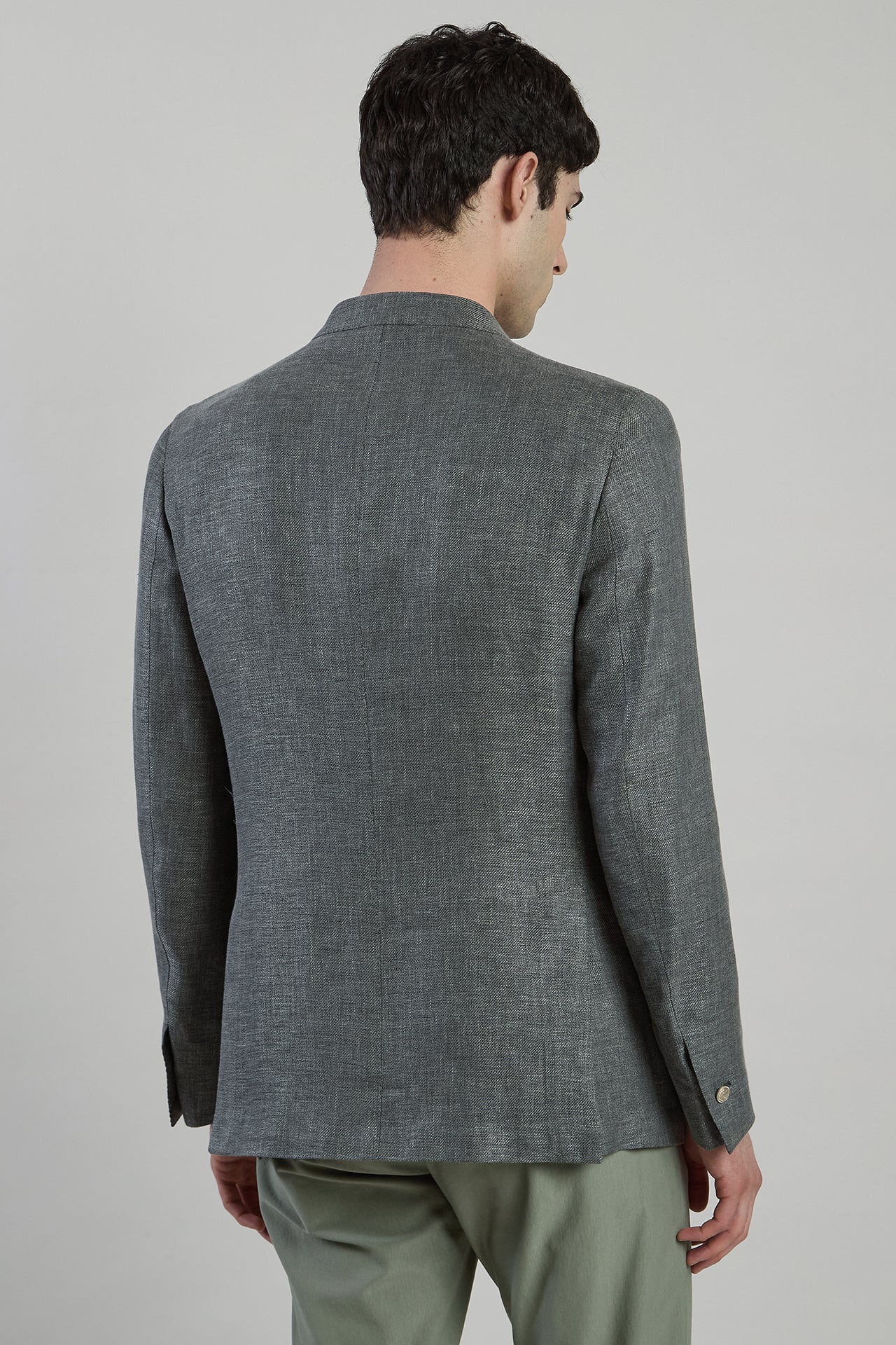 Men's Double-Breasted Linen, Wool and Silk Jacket | Eleventy - Image 4