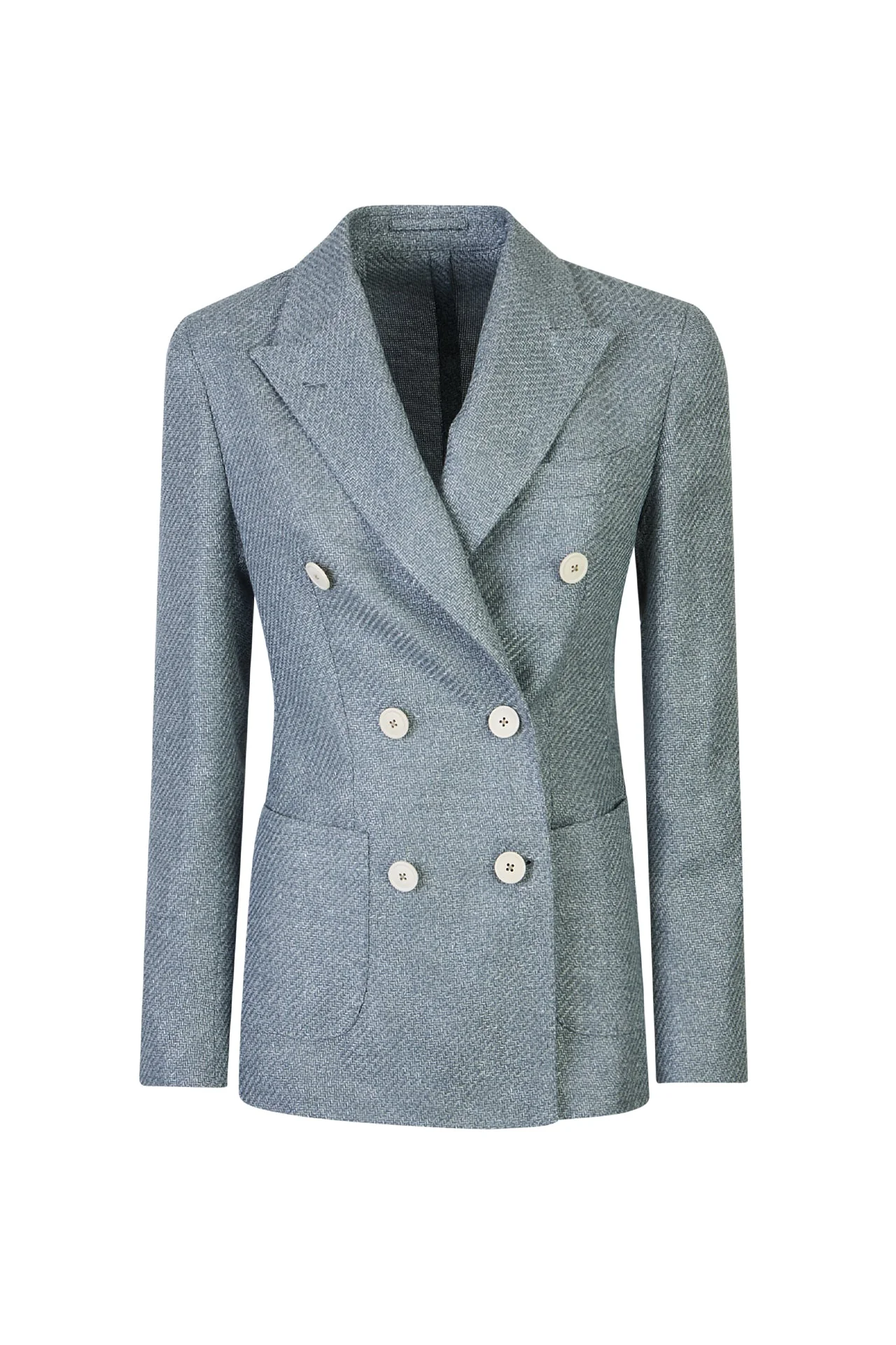 Women's Double-Breasted Silk Linen and Cotton Jacket | Eleventy