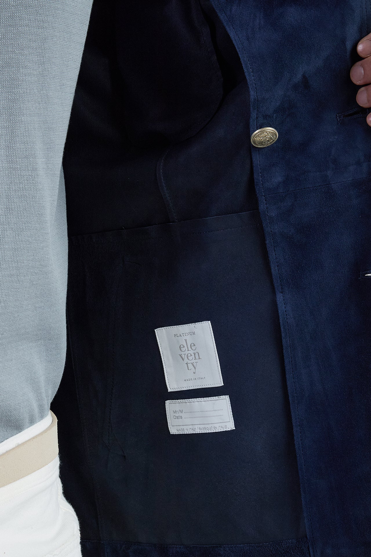 Men's Double-Breasted Suede Jacket in Nappa Finish | Eleventy - Image 5