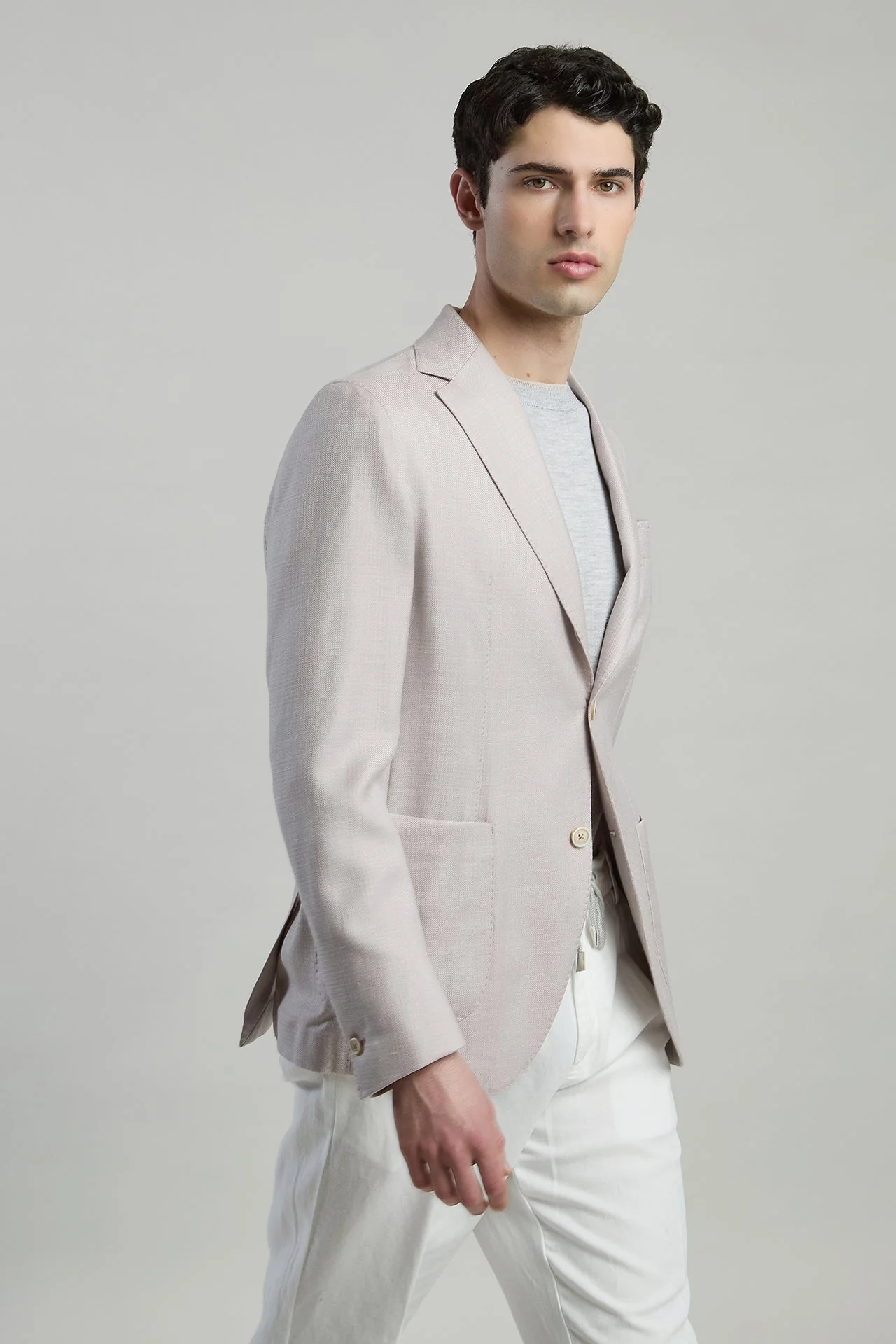 Men's Single-Breasted Cashmere Silk Linen Jacket | Eleventy - Image 2