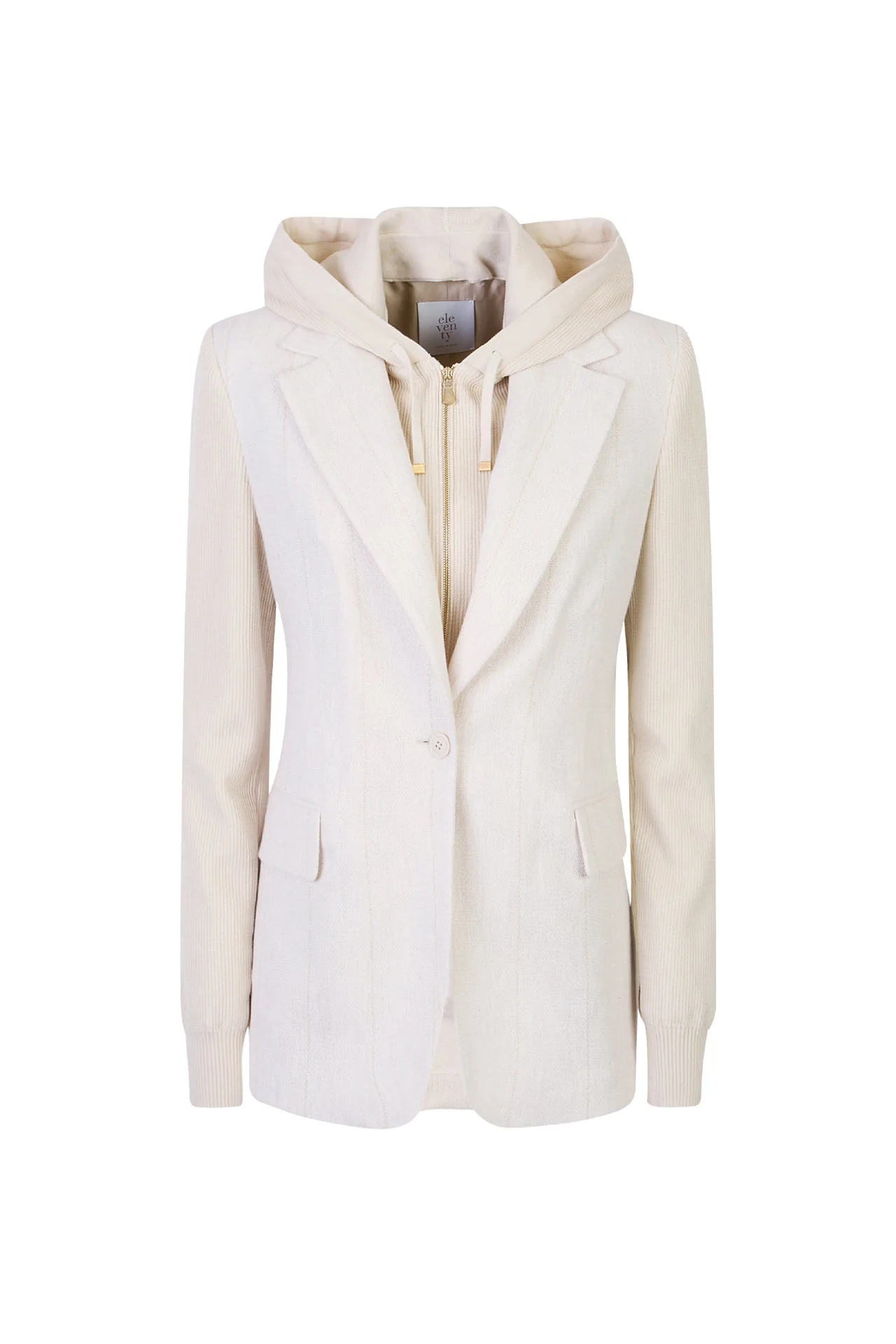 Women's Pinstripe Cotton Linen Single-Breasted Jacket | Eleventy