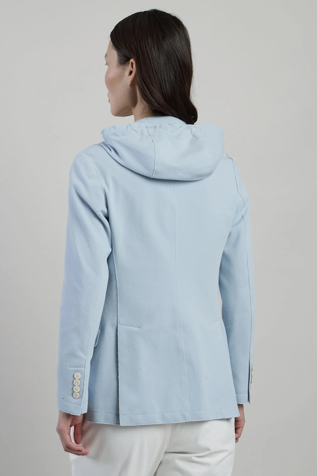 Women's Single-Breasted Stretch Cotton Jacket | Eleventy - Image 3