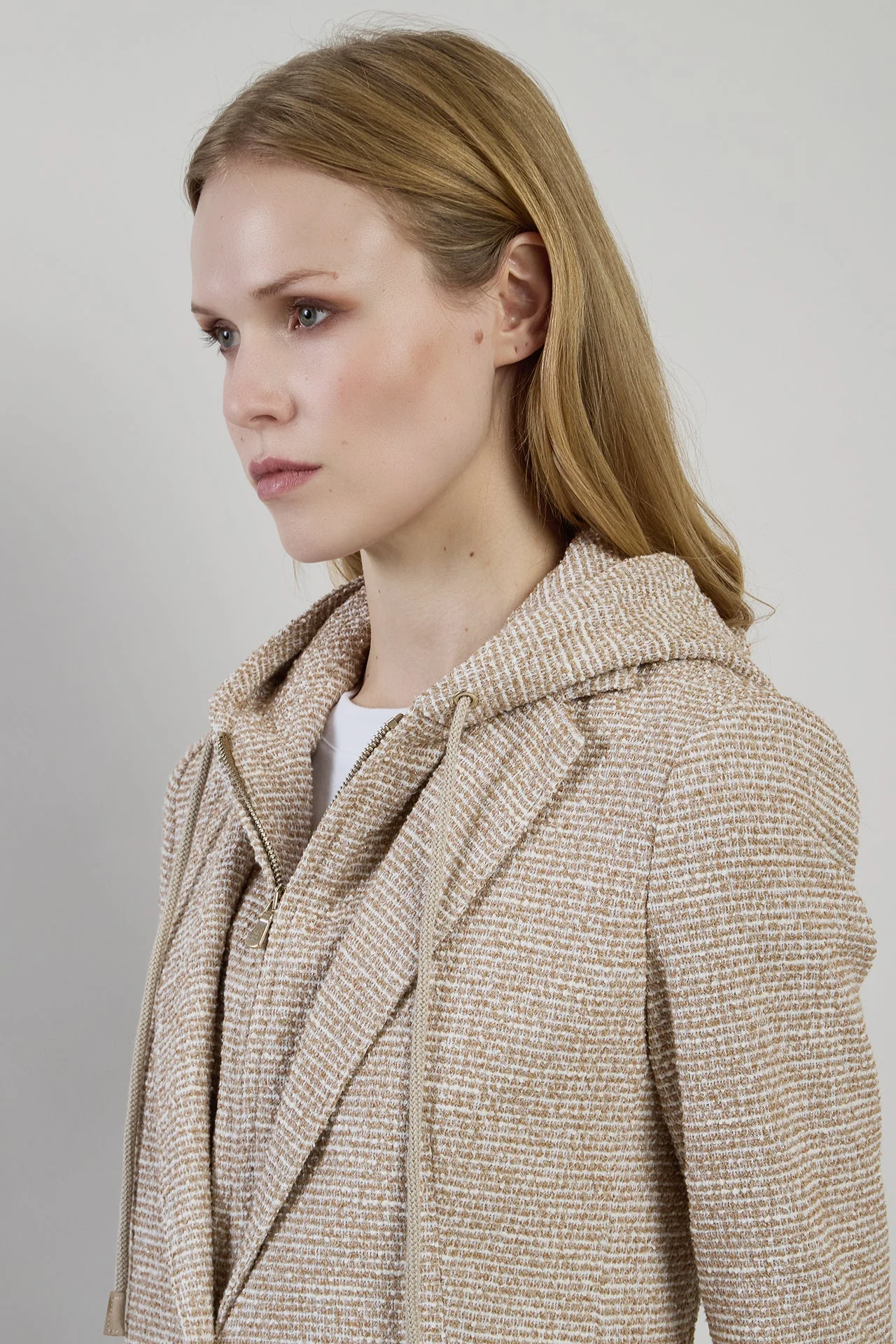 Women's Single-Breasted Stretch Cotton Bouclé Jacket | Eleventy - Image 4