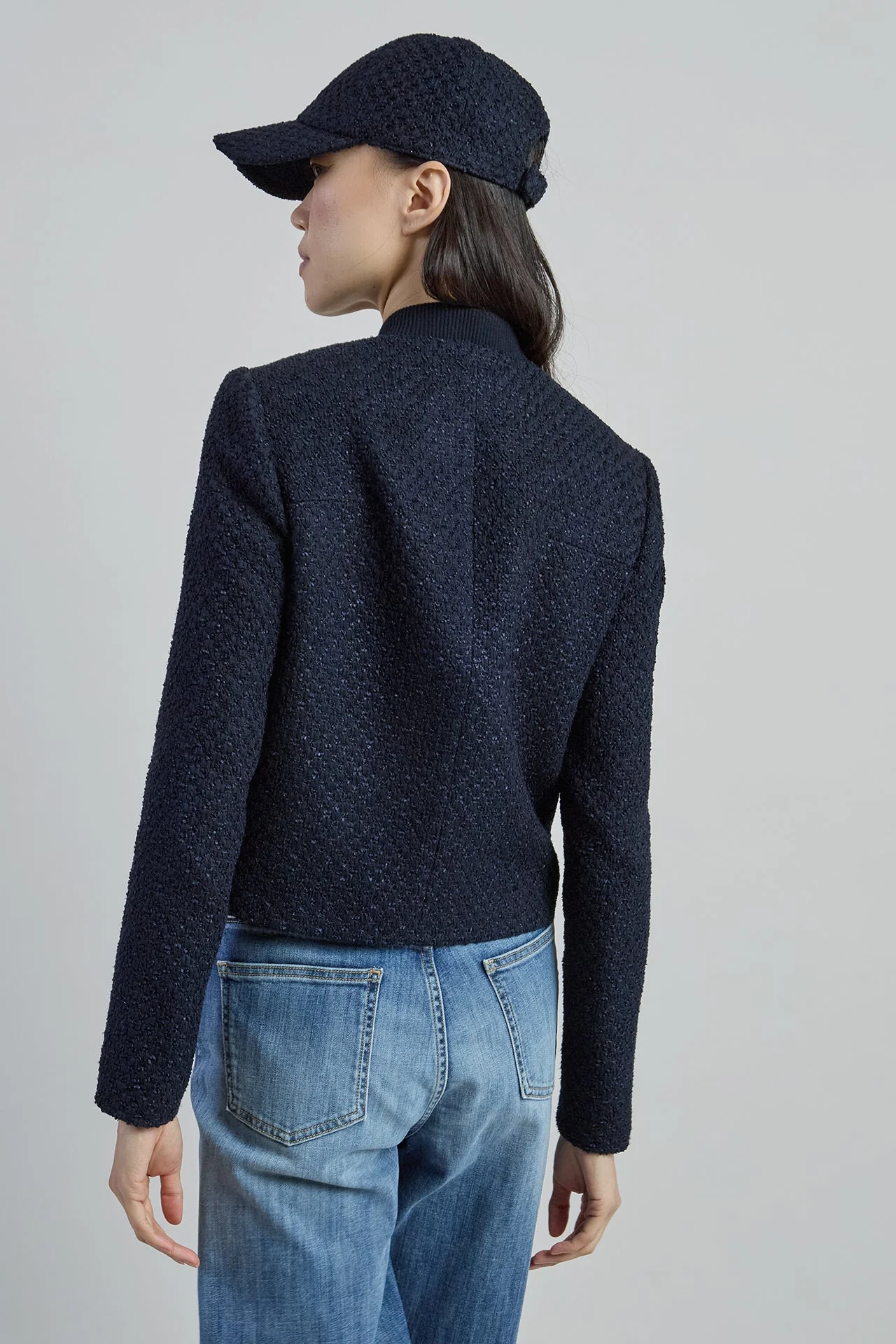 Single-Breasted Linen Cotton Silk Bouclé Jacket | Eleventy - Image 3