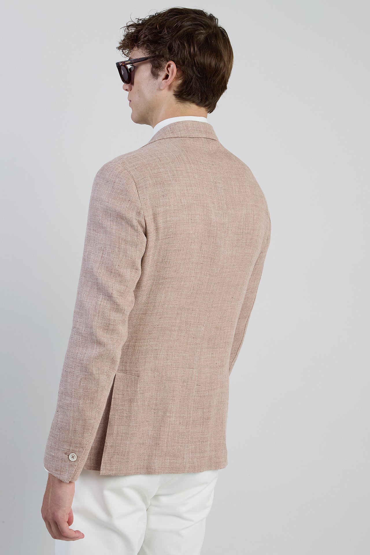 Slim Fit Single-Breasted Linen and Wool Jacket | Eleventy - Image 3