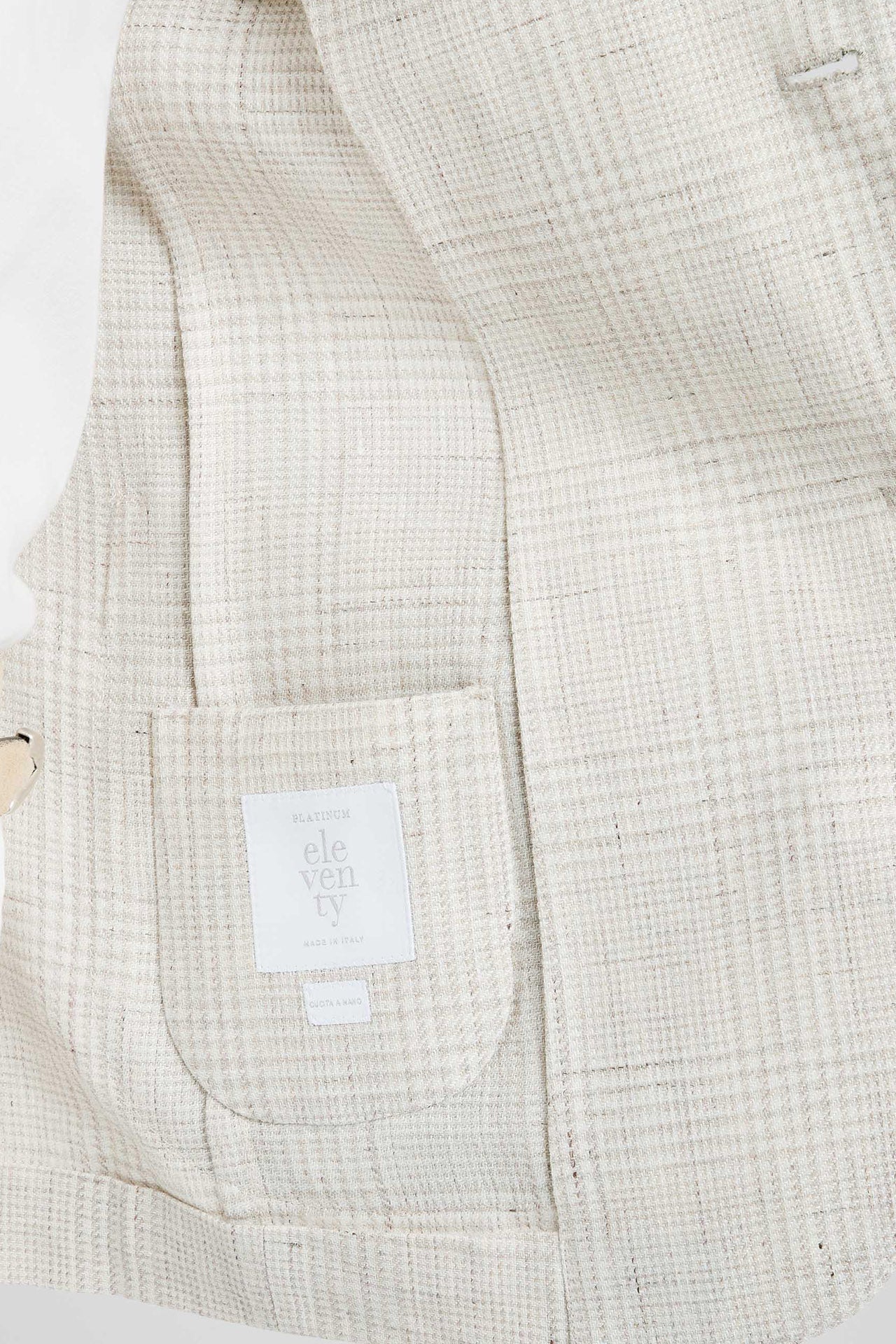 Men's Slim Fit Single-Breasted Linen and Wool Jacket | Eleventy - Image 5