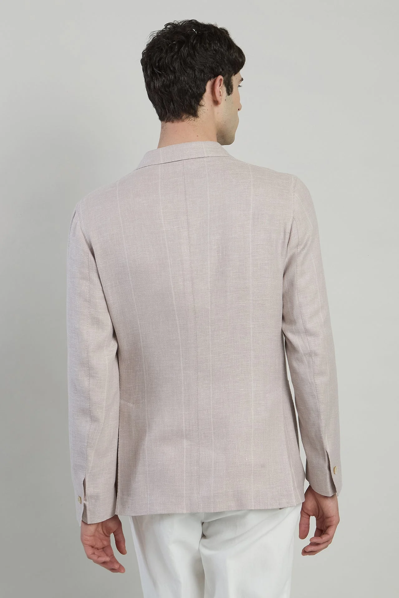 Men's Single-Breasted Linen Wool and Silk Jacket | Eleventy - Image 3