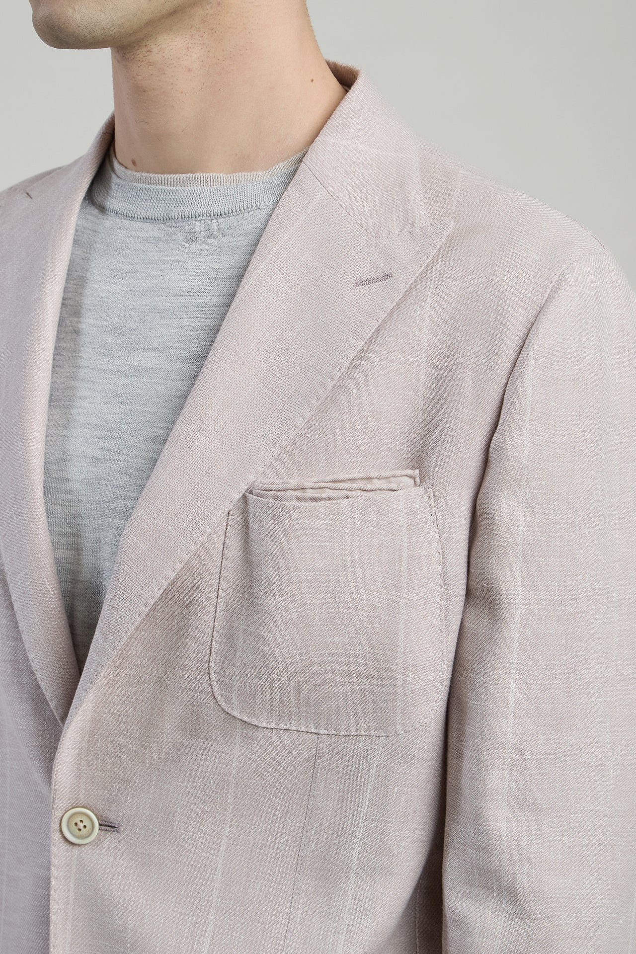 Men's Single-Breasted Linen Wool and Silk Jacket | Eleventy - Image 4