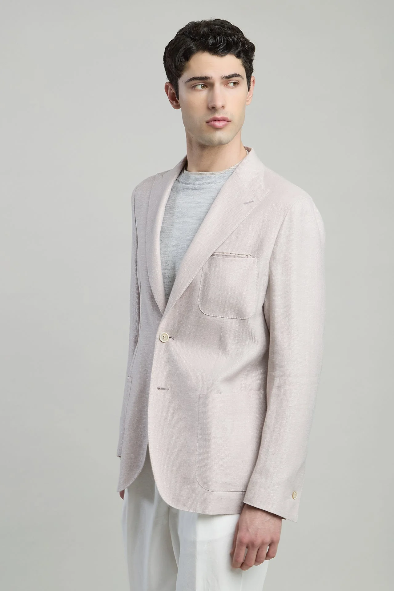 Men's Single-Breasted Linen, Wool and Silk Jacket | Eleventy - Image 2