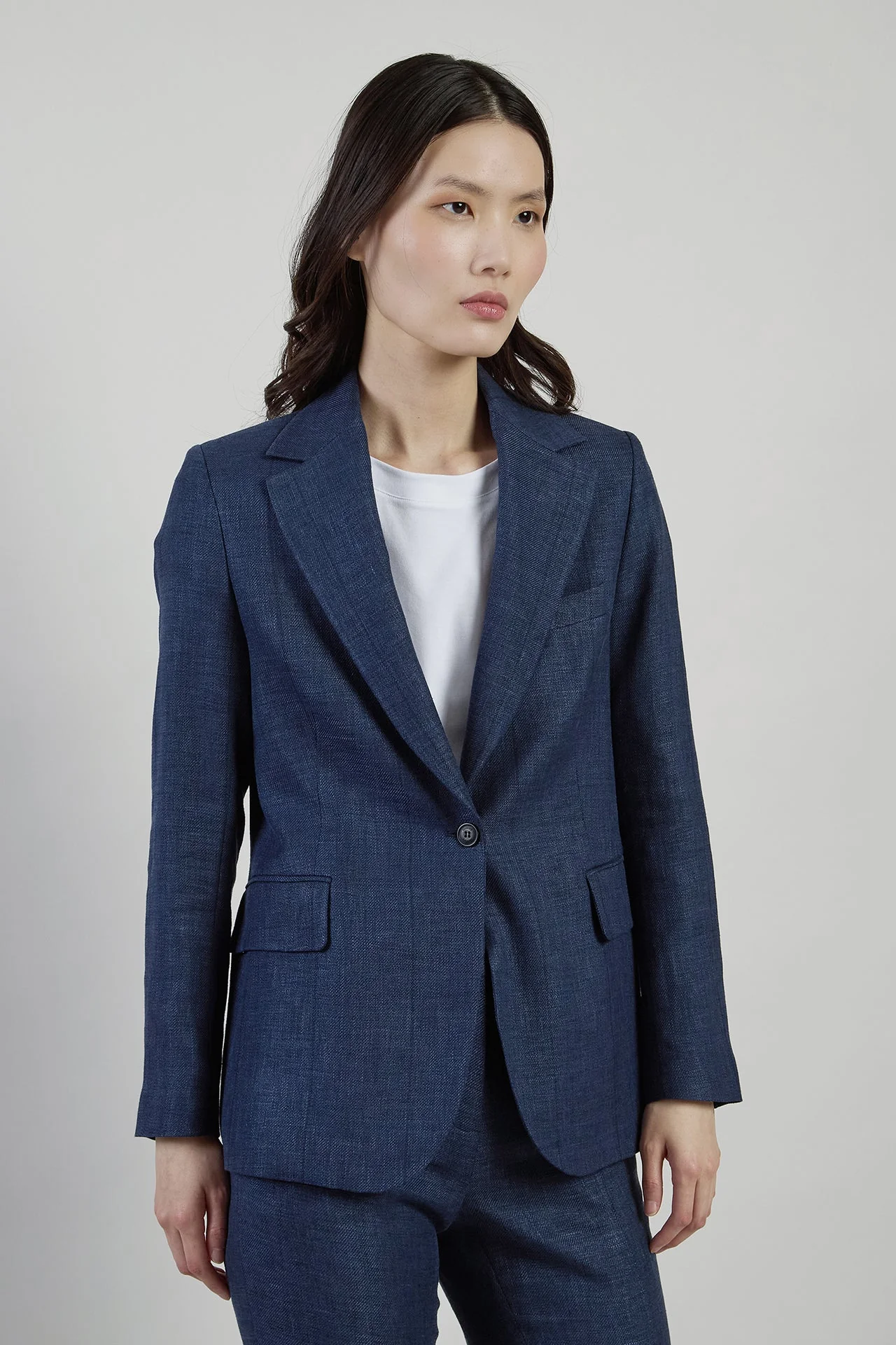 Women's Single-Breasted Linen, Wool and Silk Jacket | Eleventy - Image 2