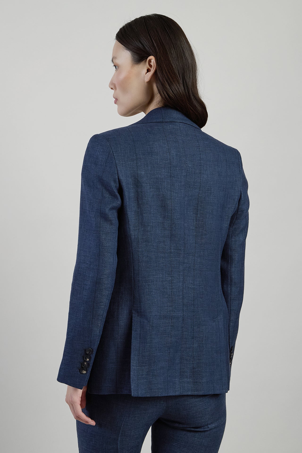 Women's Single-Breasted Linen, Wool and Silk Jacket | Eleventy - Image 3