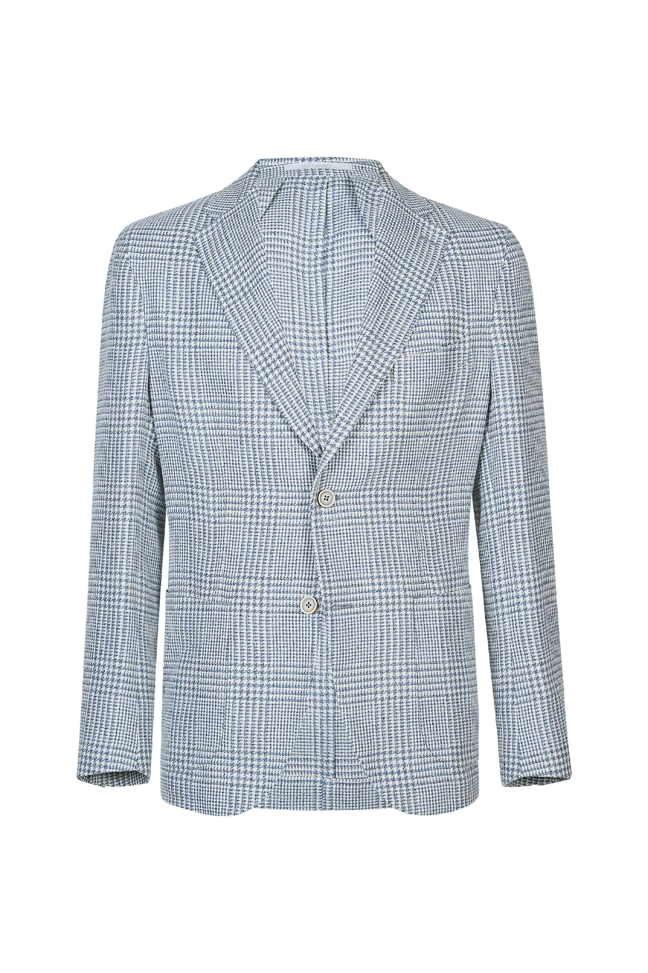 Prince of Wales Linen & Silk Single-Breasted Jacket | Eleventy