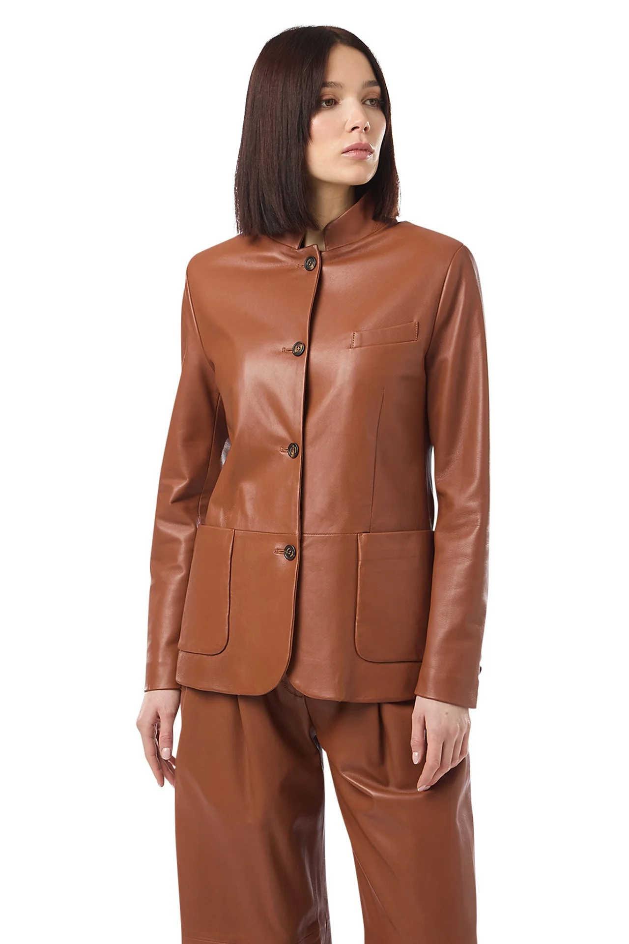 SINGLE-BREASTED LEATHER JACKET - Image 3
