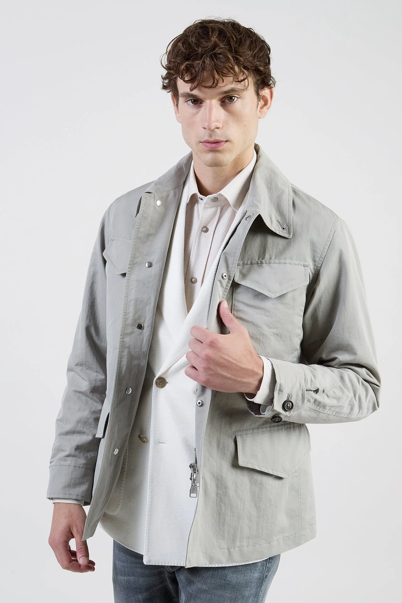 Men's Cotton and Silk Safari Jacket | Eleventy - Image 2