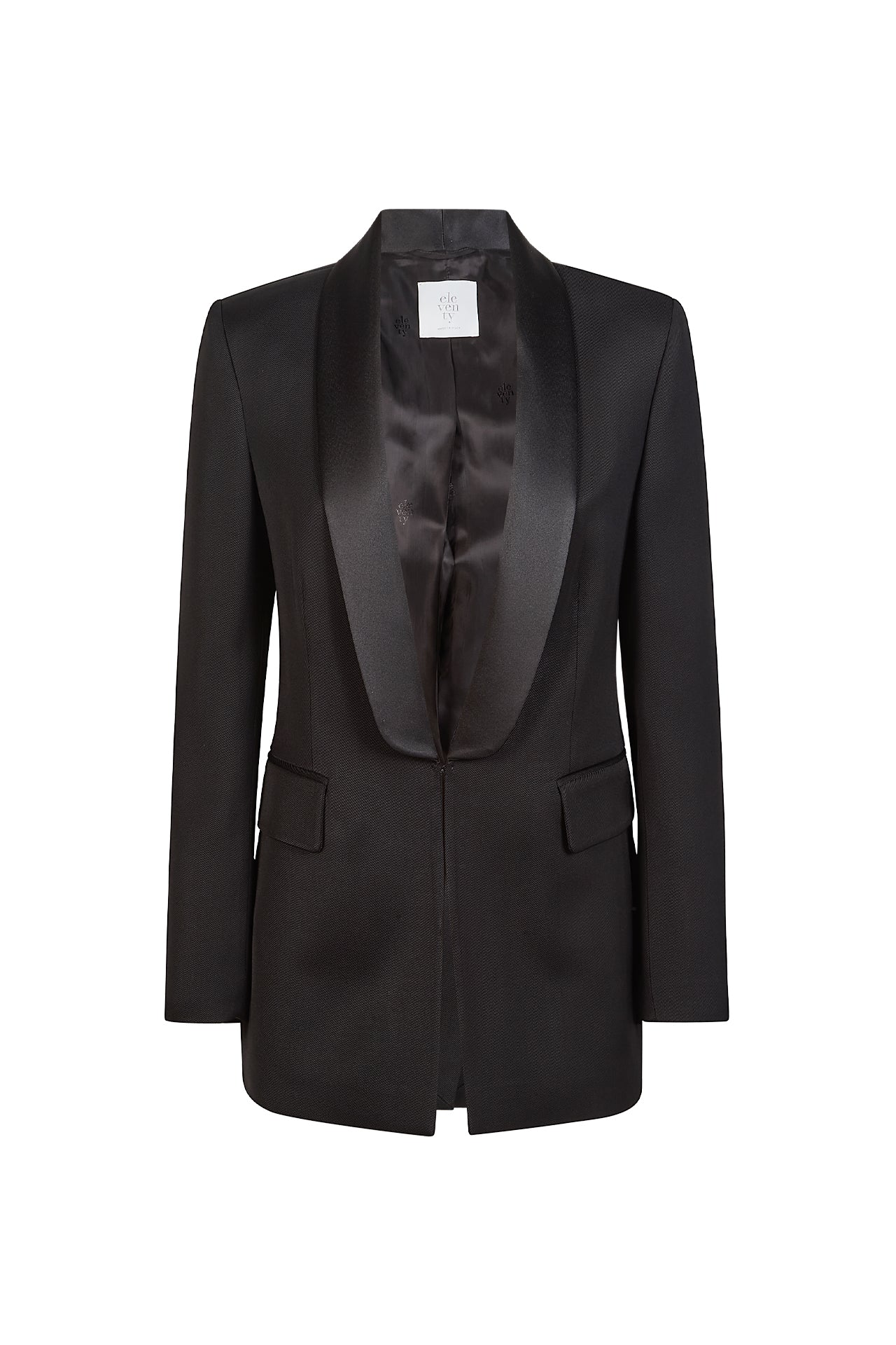Women's Viscose and Satin Tuxedo Jacket | Eleventy - Image 5