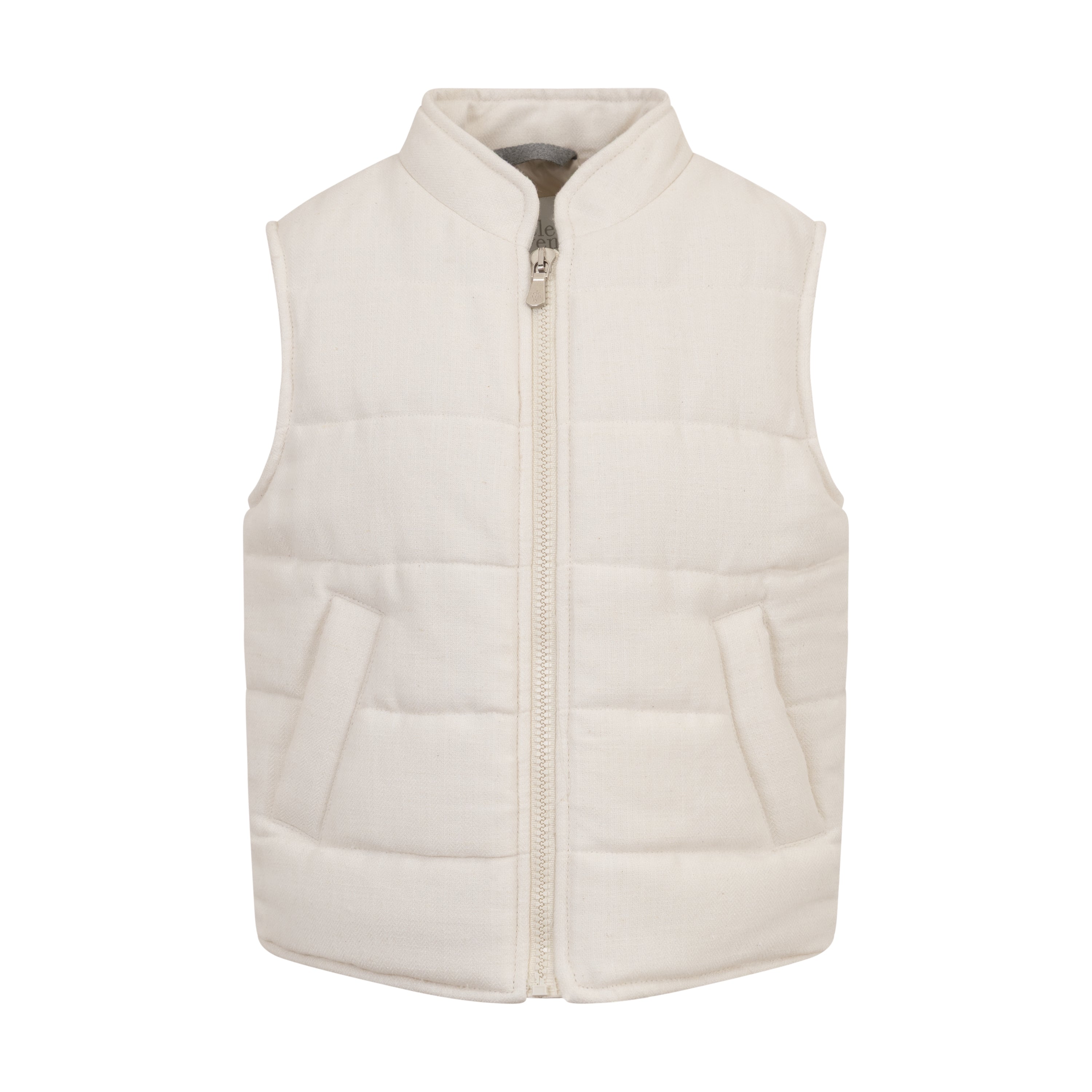COTTON‑VISCOSE‑LINEN PADDED GILET BOY