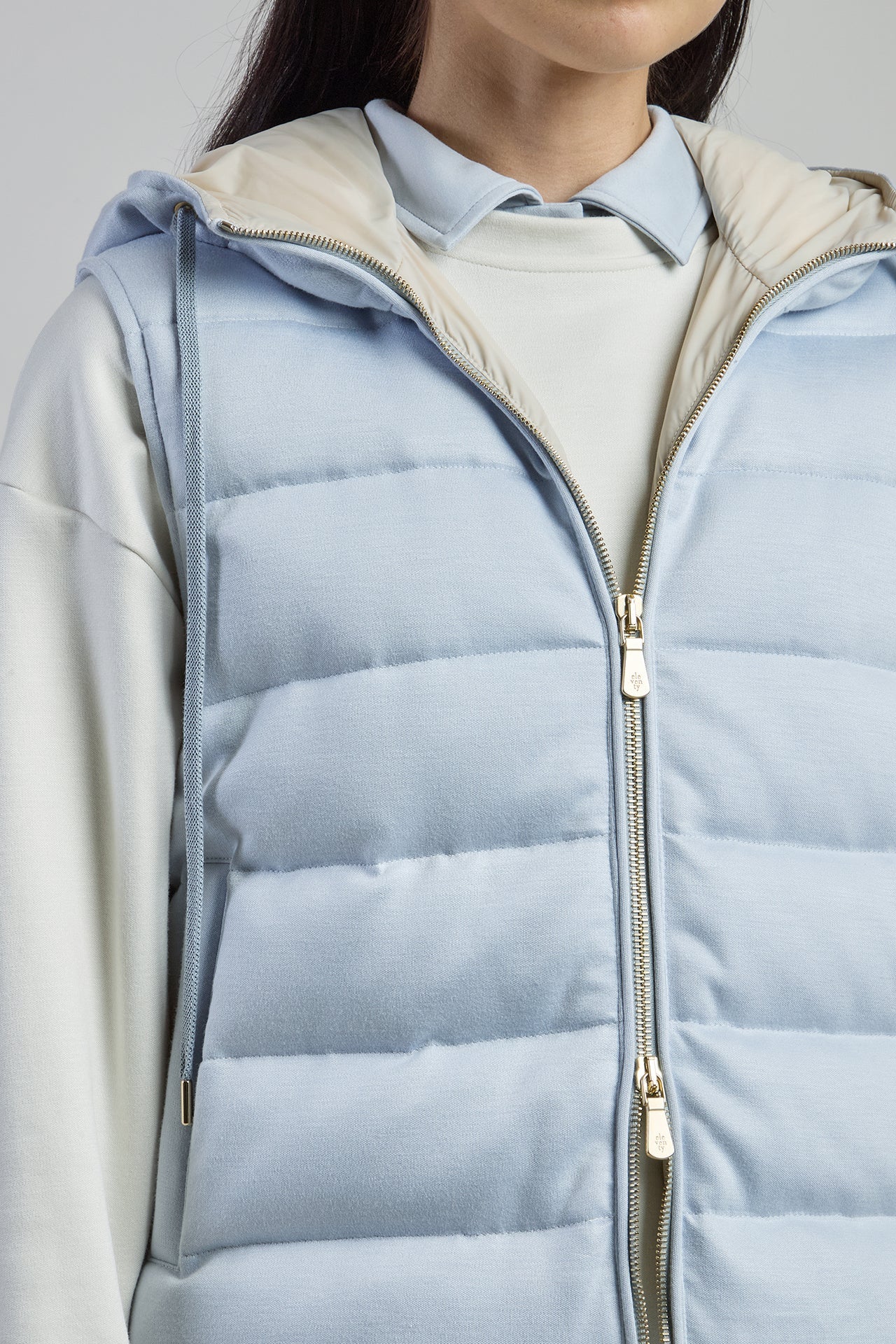Women's Viscose Cotton Padded Vest with Hood | Eleventy - Image 4
