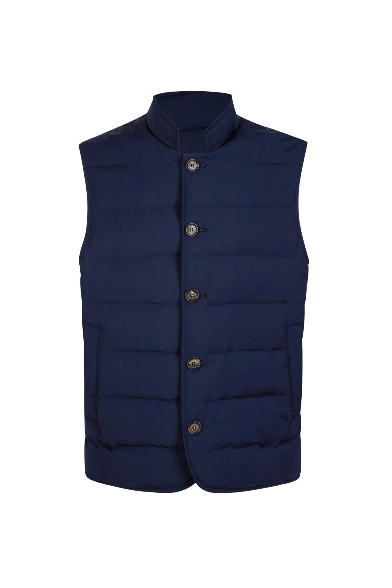 Men's Wool and Nylon Padded Vest with Mandarin Collar | Eleventy