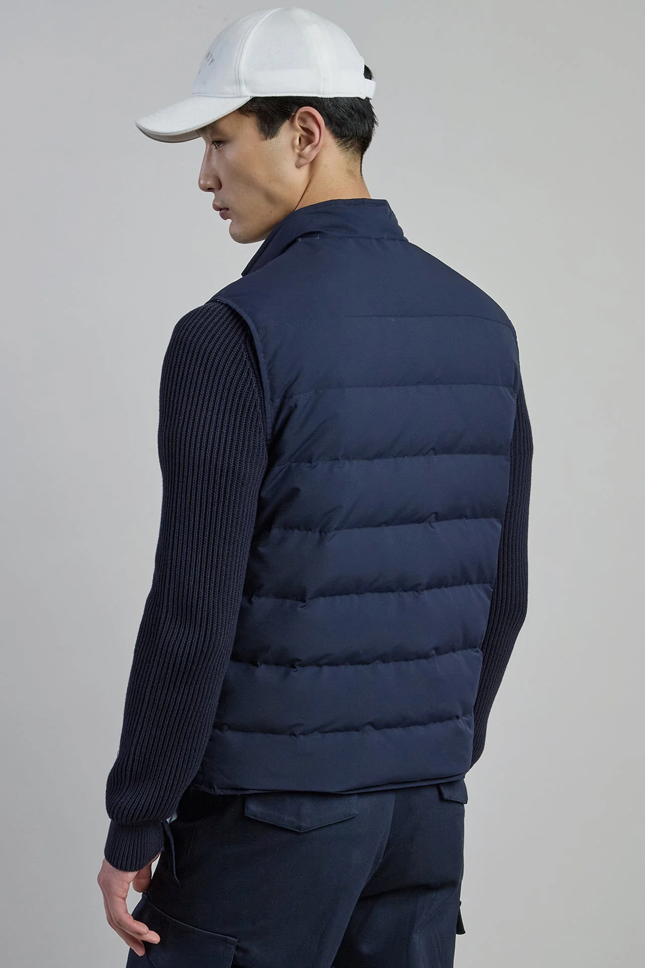 Men's Wool and Nylon Padded Vest with Mandarin Collar | Eleventy - Image 3