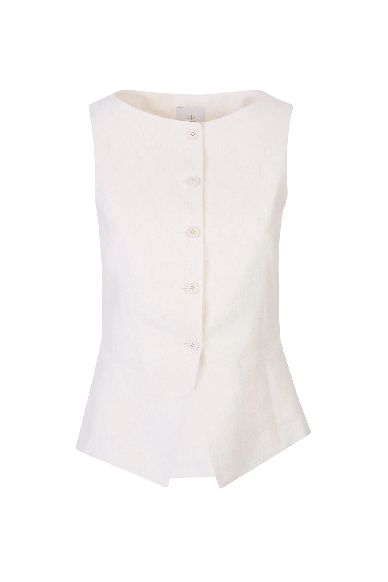 Women's Linen and Viscose Lurex Vest with Boat Neck | Eleventy