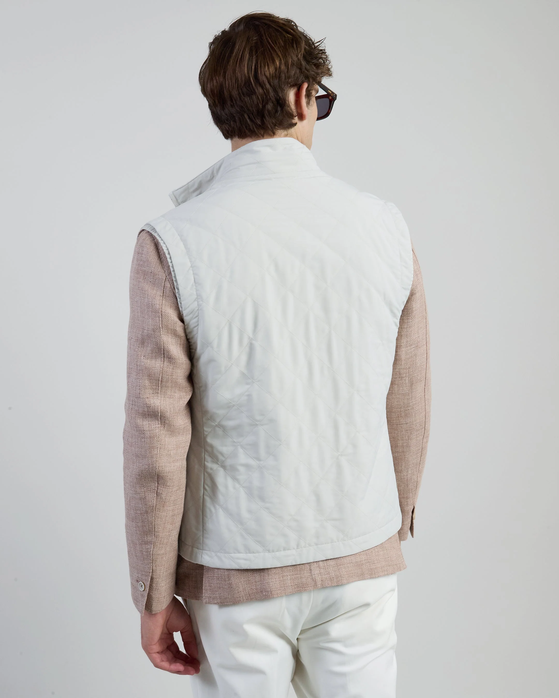 Reversible Cotton Linen and Wool Nylon Vest | Eleventy - Image 3