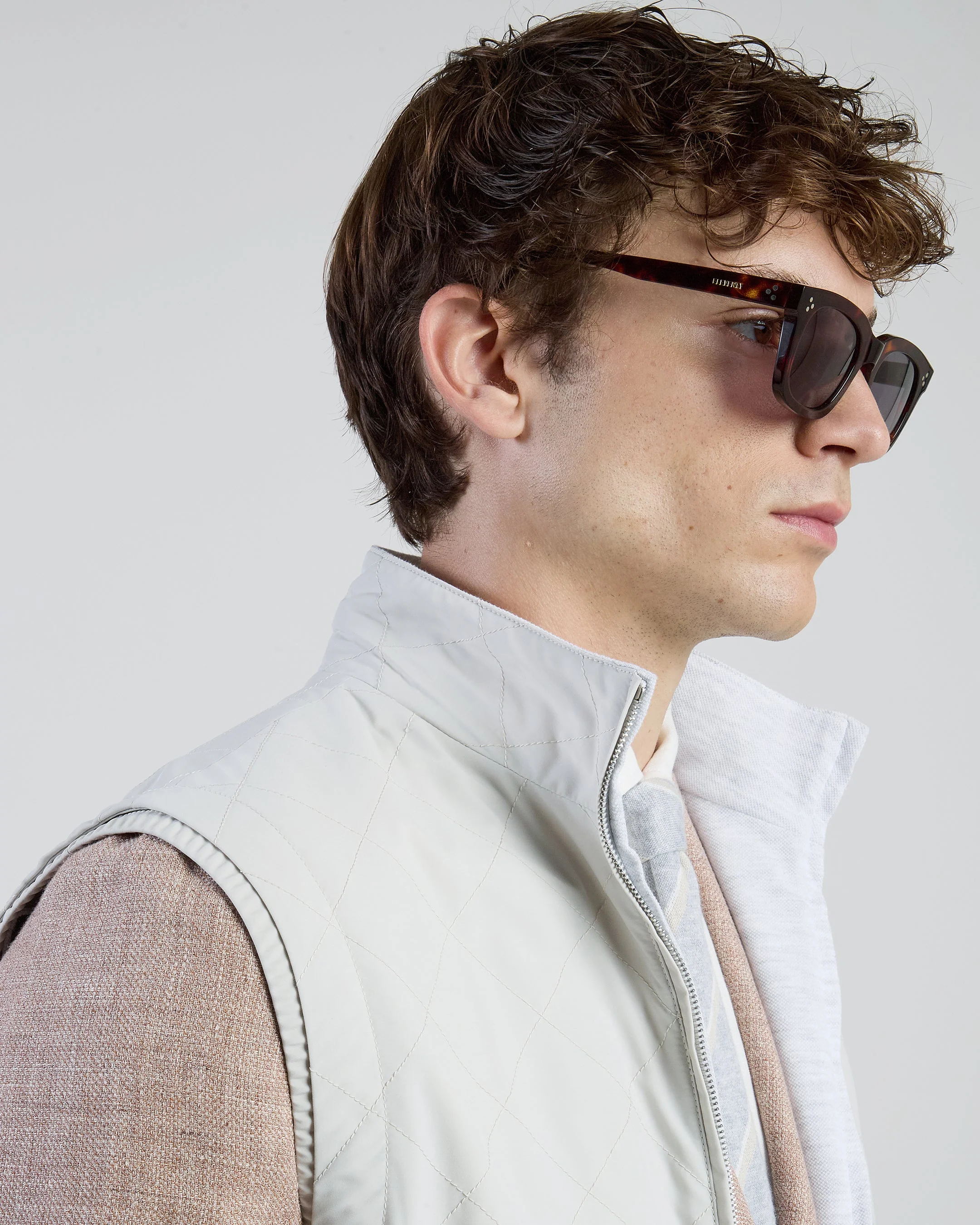 Reversible Cotton Linen and Wool Nylon Vest | Eleventy - Image 4