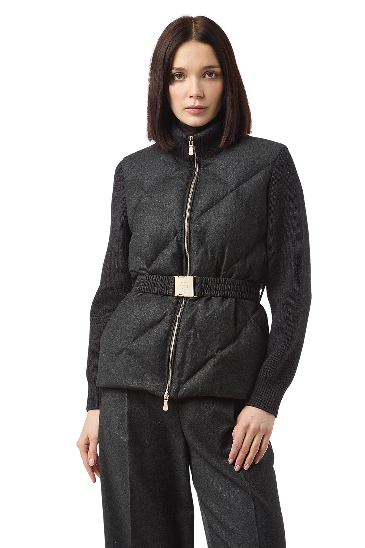 BI-MATERIAL BELT JACKET - Image 2
