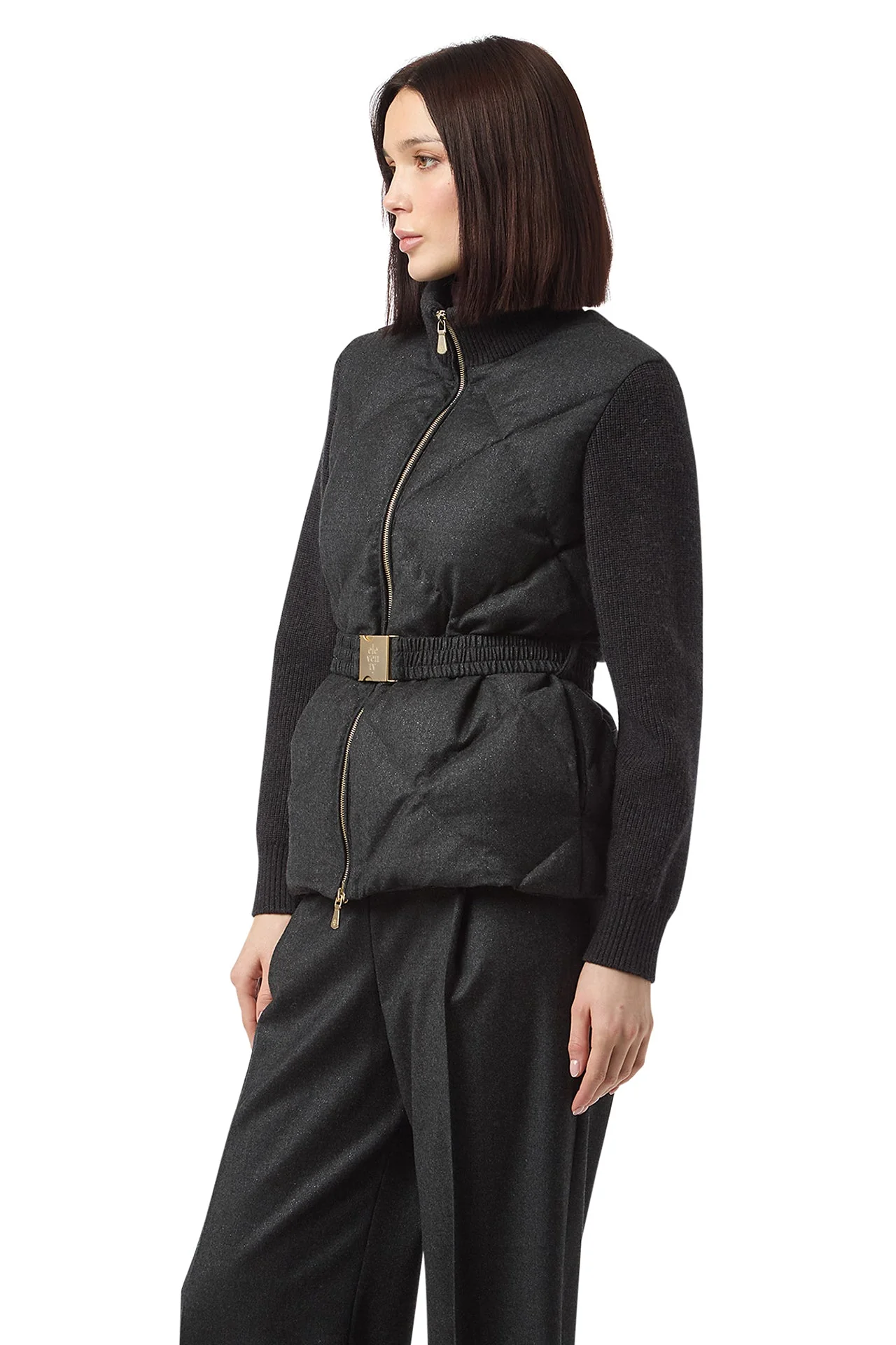 BI-MATERIAL BELT JACKET - Image 3