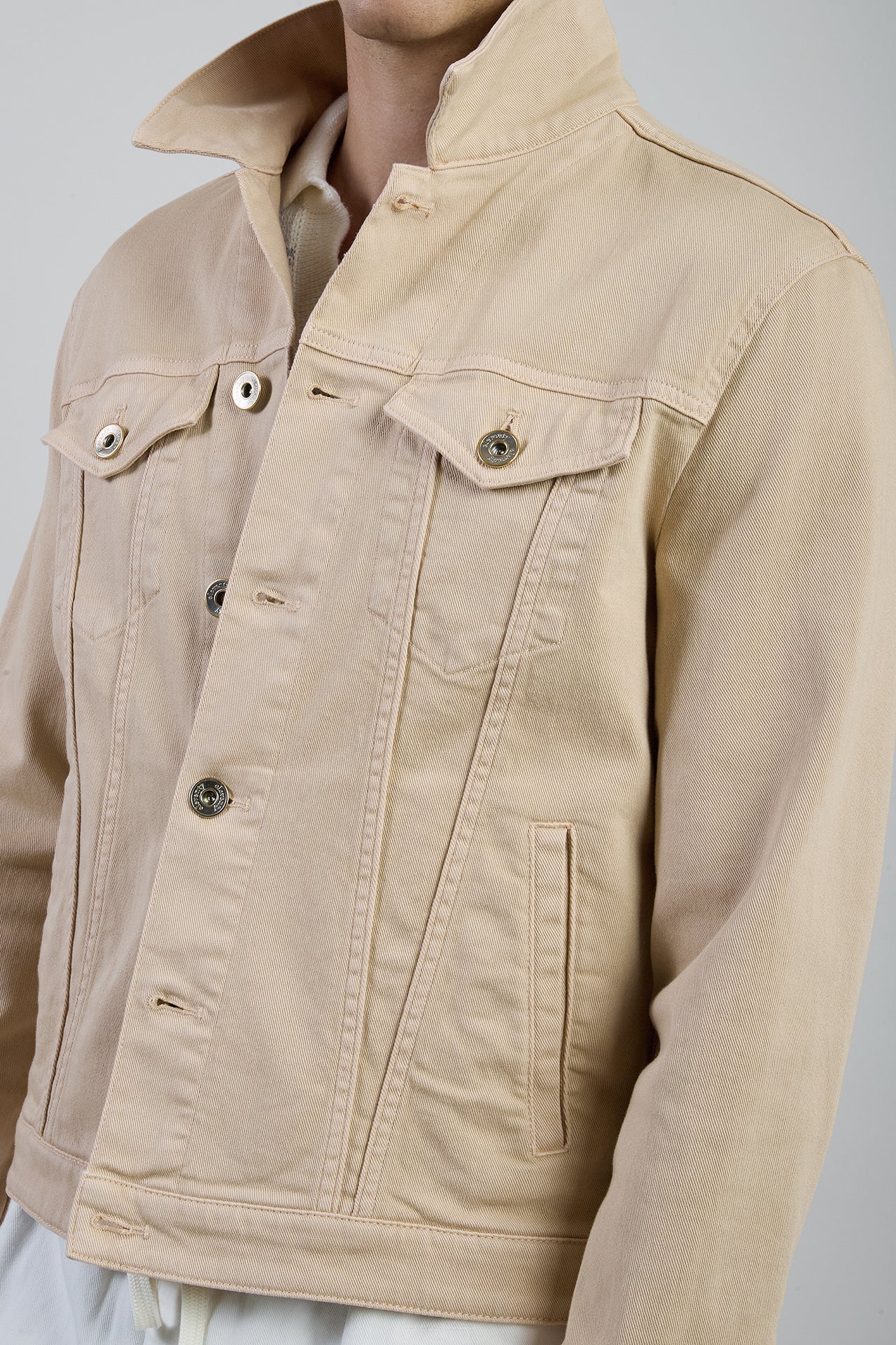 Men's Garment-Dyed Stretch Cotton Denim Jacket | Eleventy - Image 4