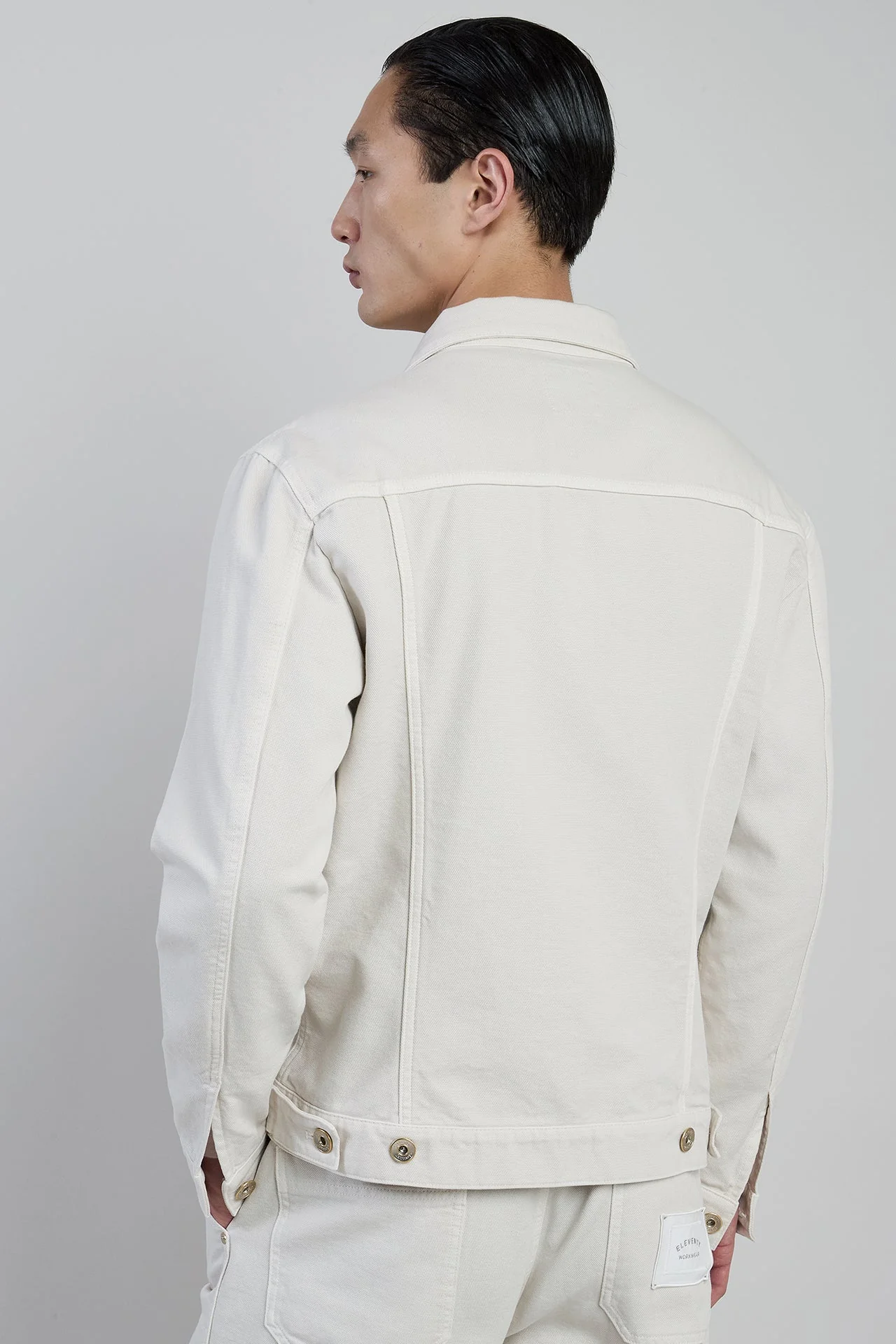 Men's Garment-Dyed Cotton Jacket with Pleated Details | Eleventy - Image 3