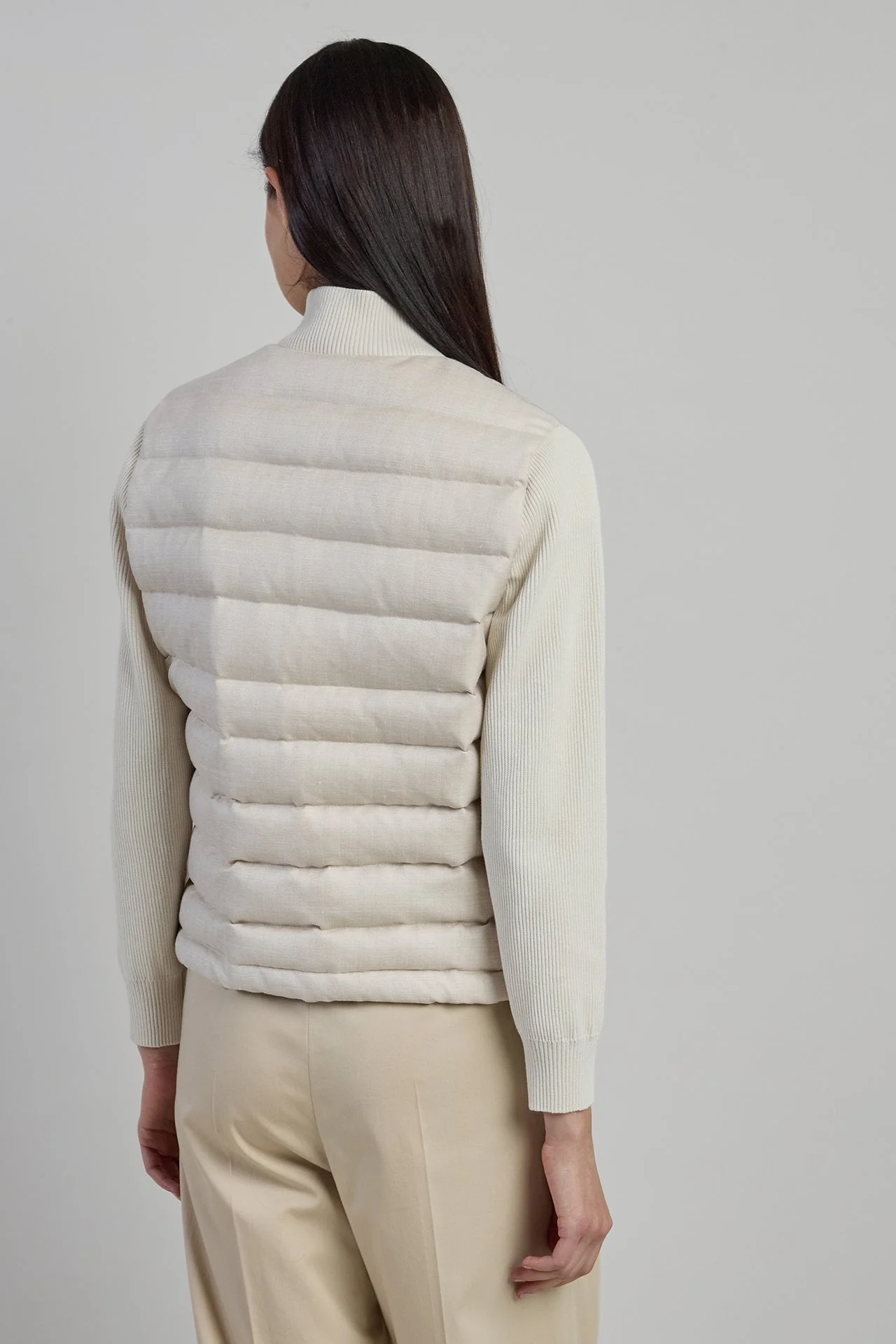 Women's Wool Silk Linen Micro Herringbone Jacket | Eleventy - Image 3