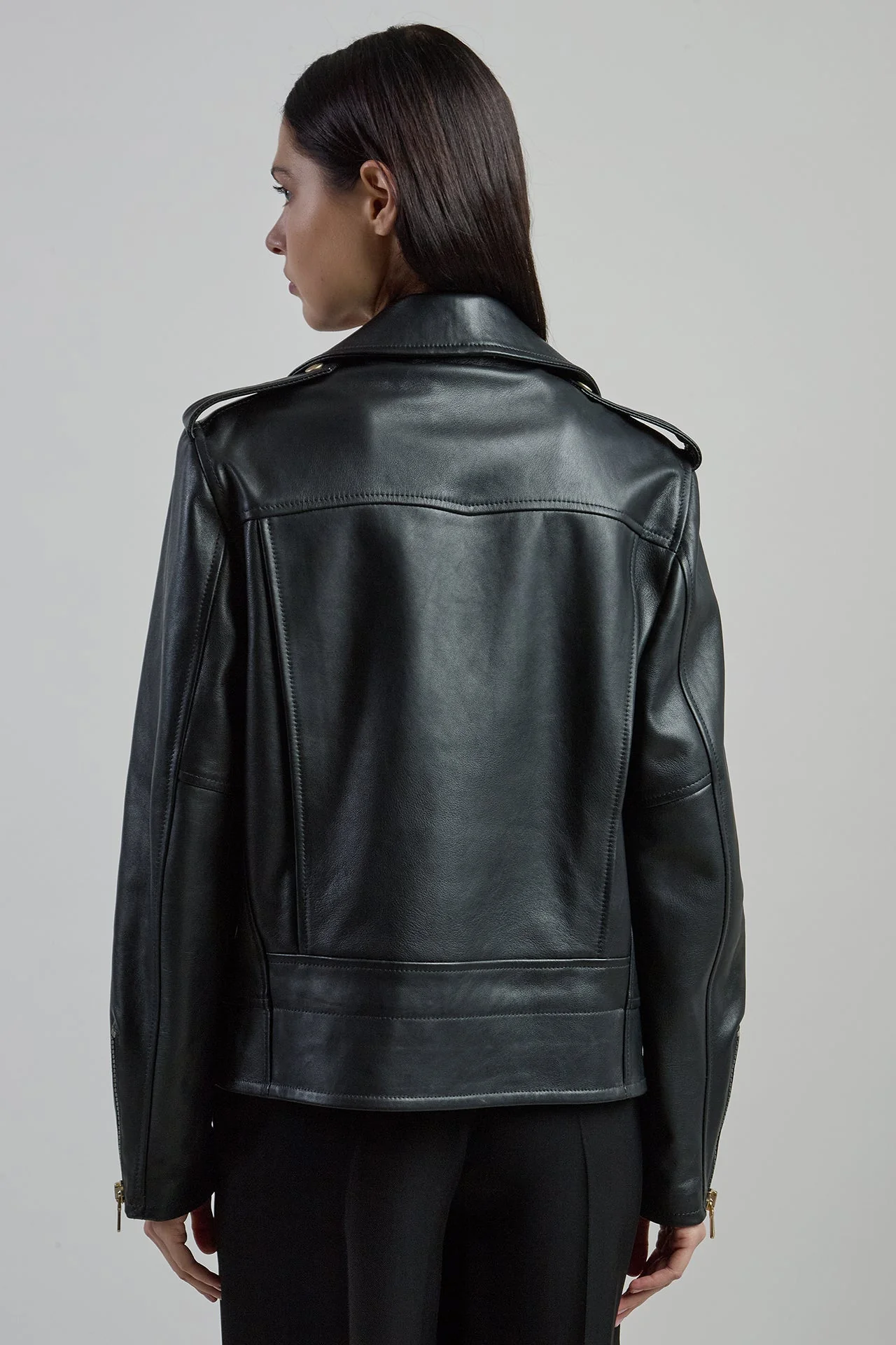 Women's Nappa Leather Biker Jacket - Chiodo Style | Eleventy - Image 3