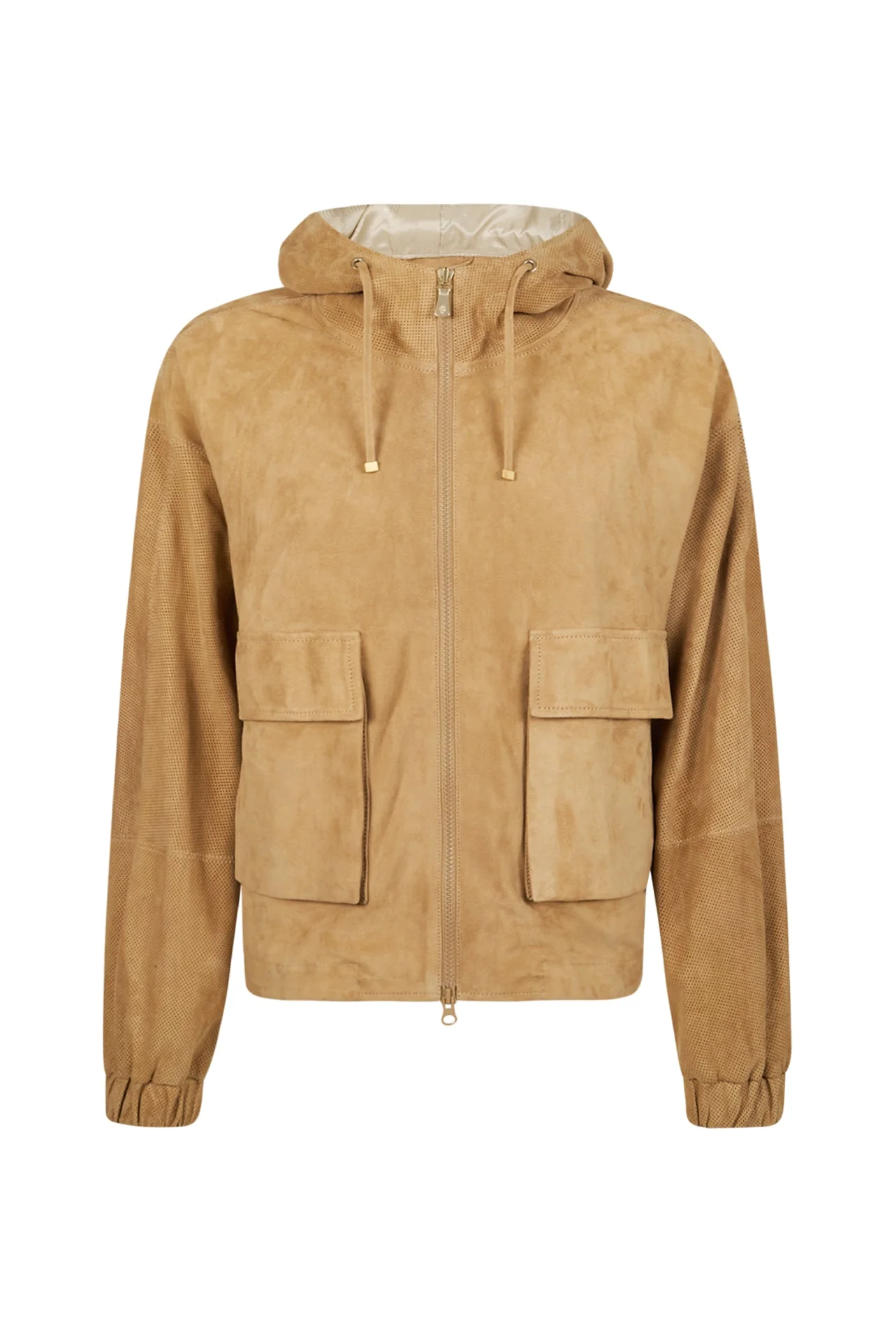 Women's Hooded Suede Leather Jacket in Lambskin | Eleventy