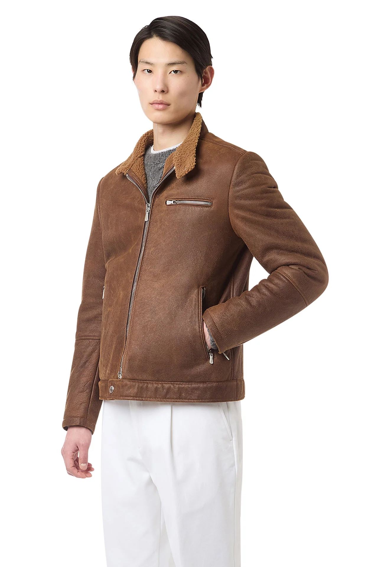SHEARLING BIKER JACKET - Image 3