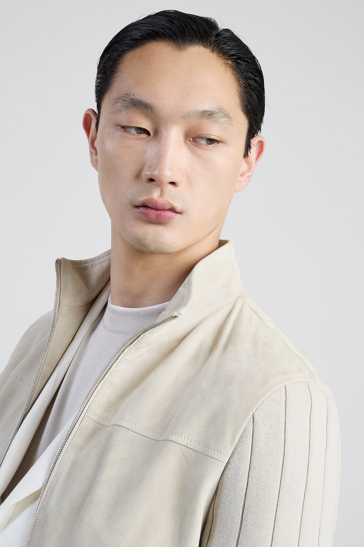 Men's Suede and Ribbed Cotton Knit Hybrid Jacket | Eleventy - Image 4