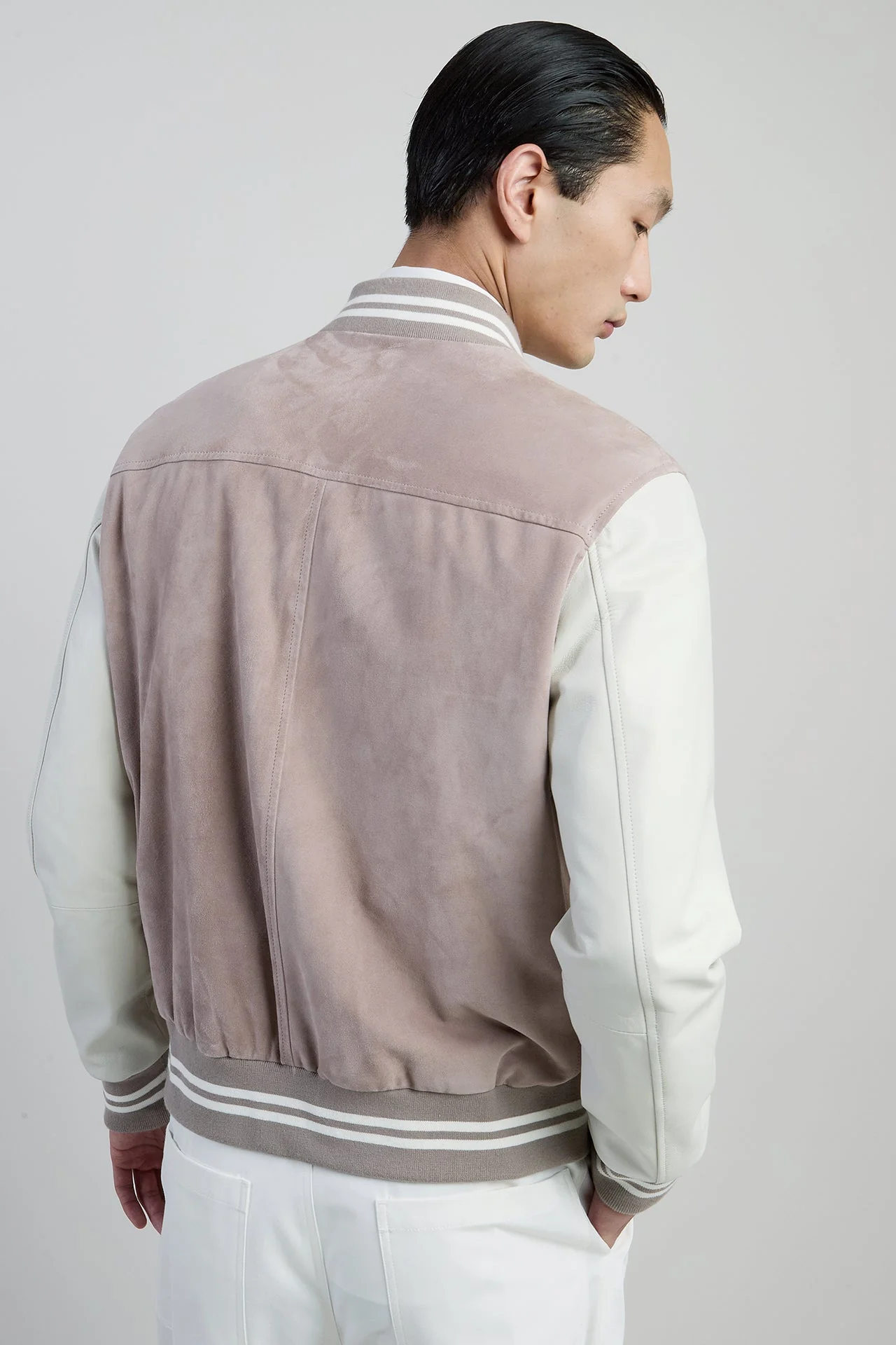 Men's Bi-material Suede and Nappa Leather Bomber Jacket | Eleventy - Image 8