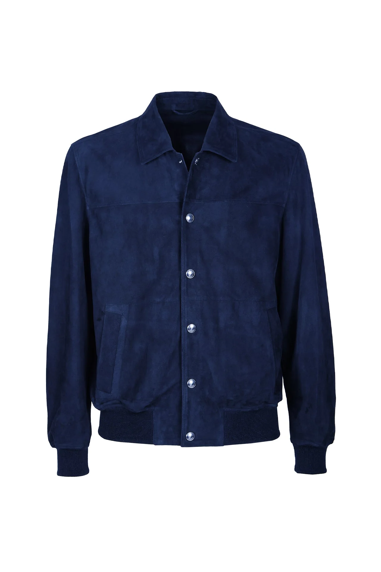 Men's Nappa Suede Varsity Jacket with Ribbed Cuffs | Eleventy