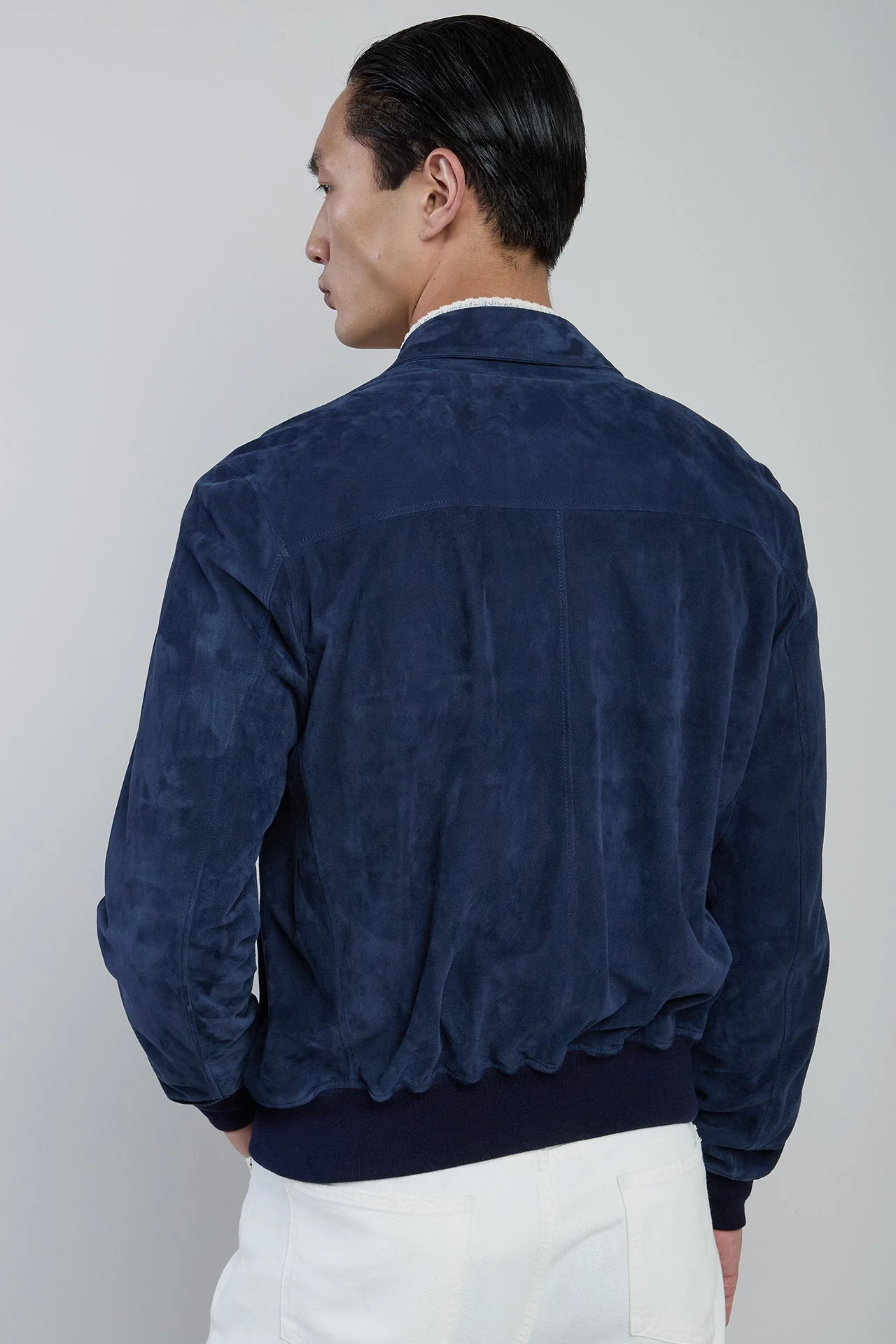 Men's Nappa Suede Varsity Jacket with Ribbed Cuffs | Eleventy - Image 3