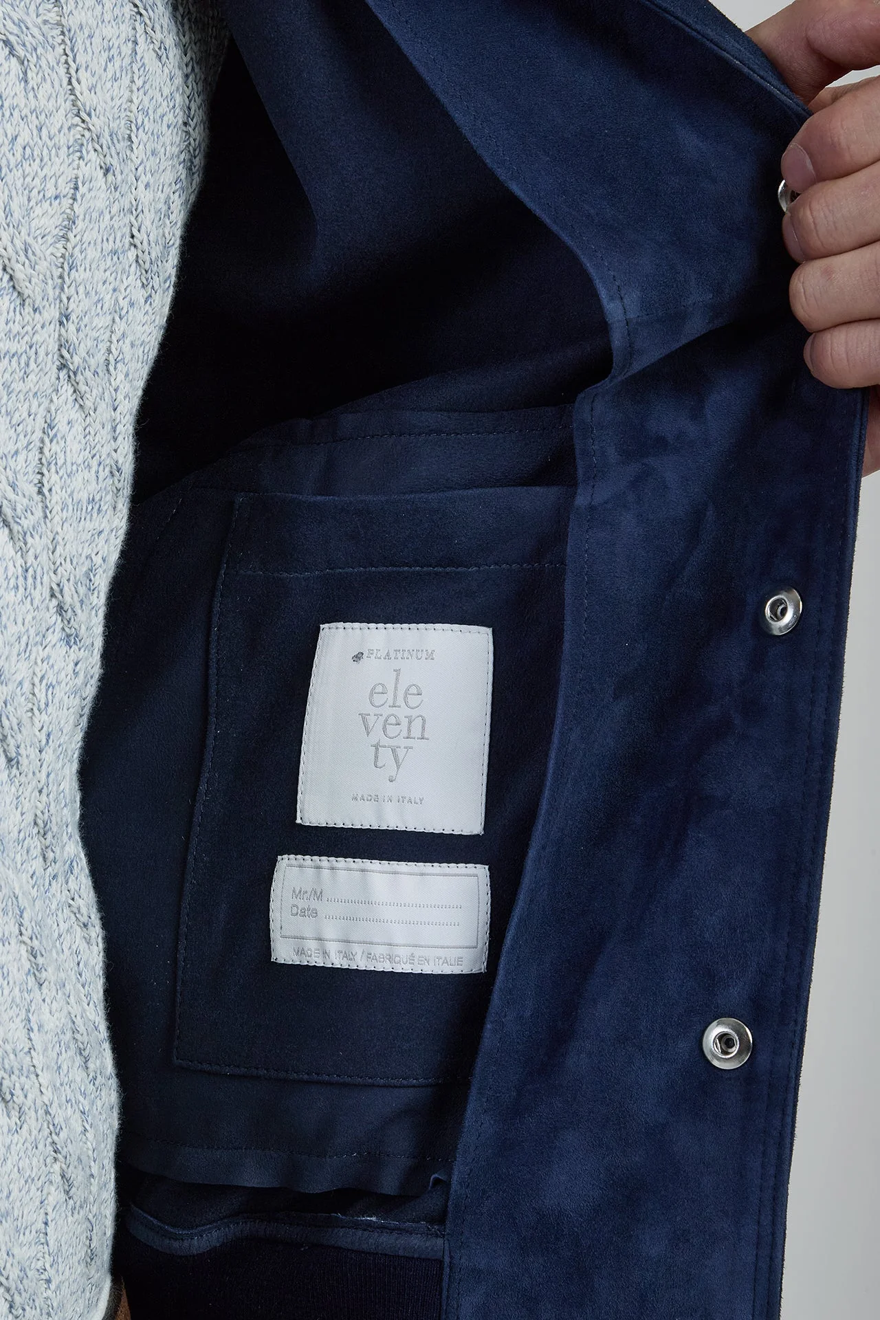 Men's Nappa Suede Varsity Jacket with Ribbed Cuffs | Eleventy - Image 6