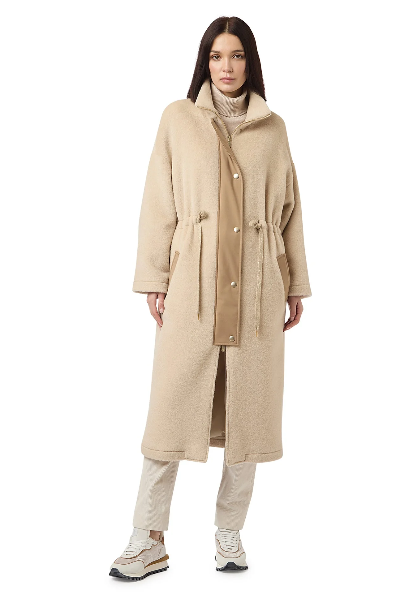 LONG BI-MATERIAL PARKA - Image 2