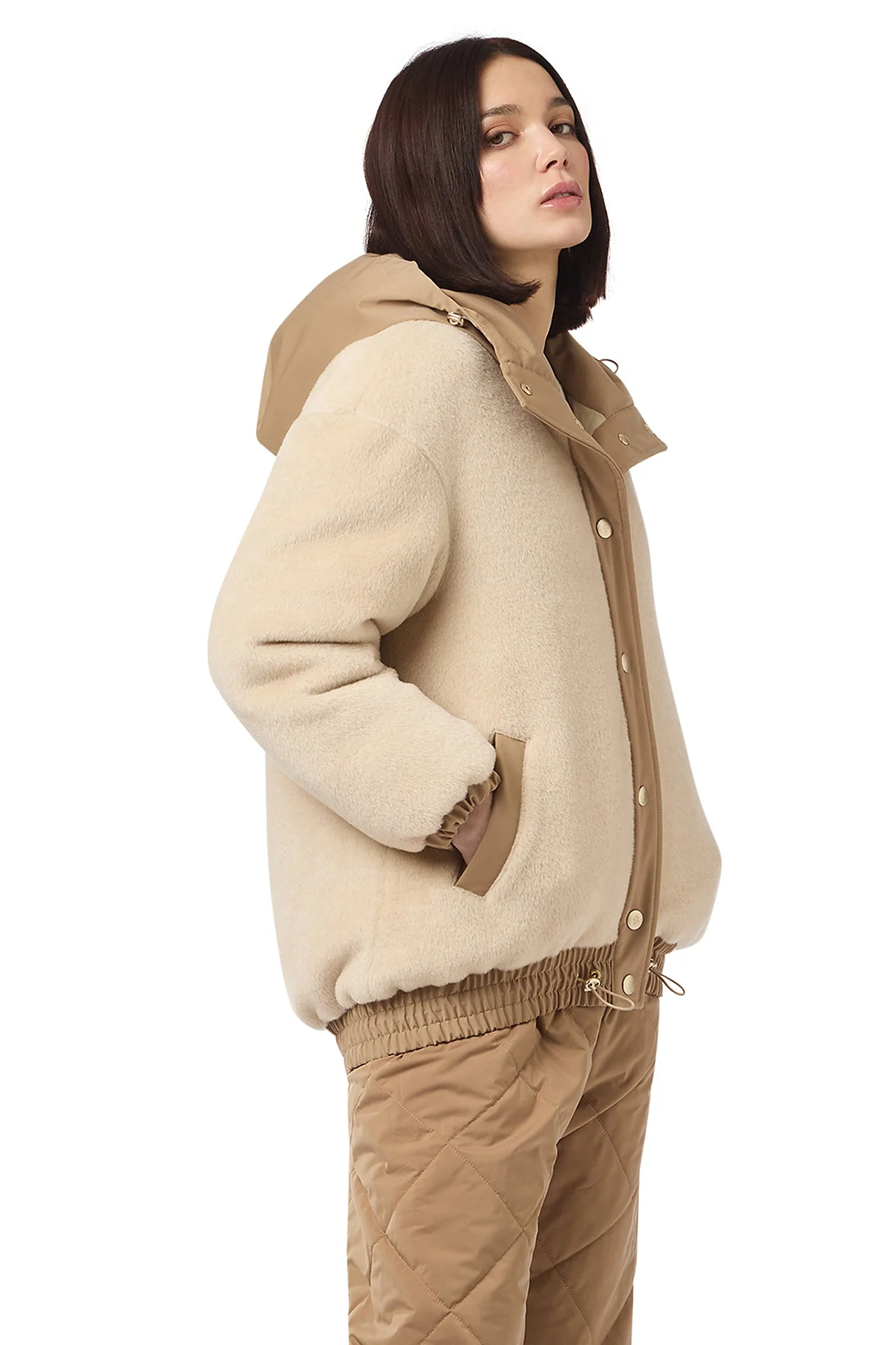TECHNICAL FABRIC JACKET WITH ALPACA WOOL CASHMERE - Image 3