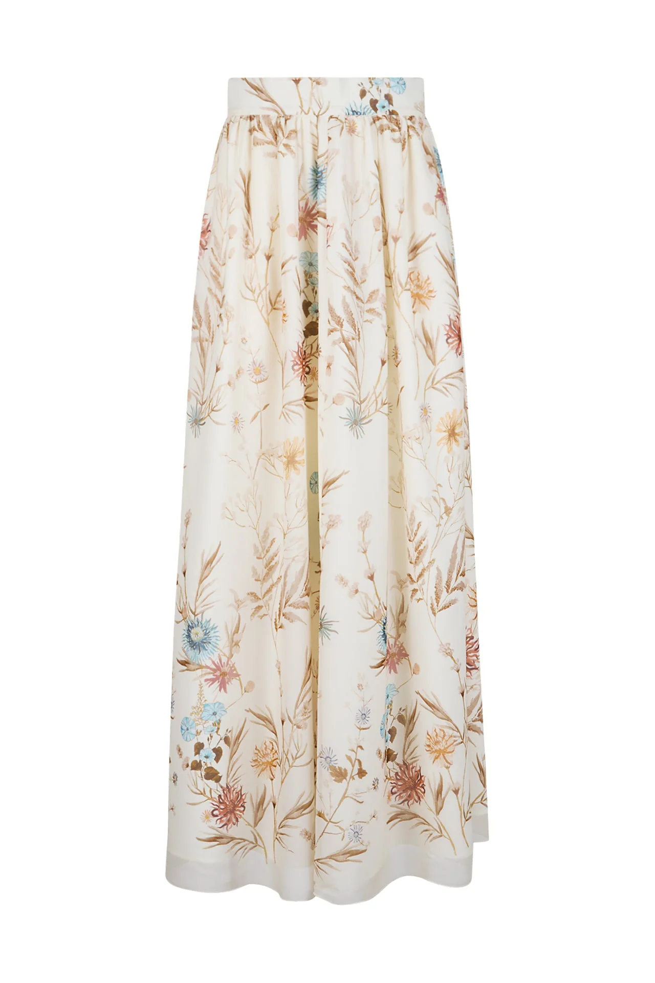 Long Printed Silk Georgette Skirt with Floral Pattern | Eleventy