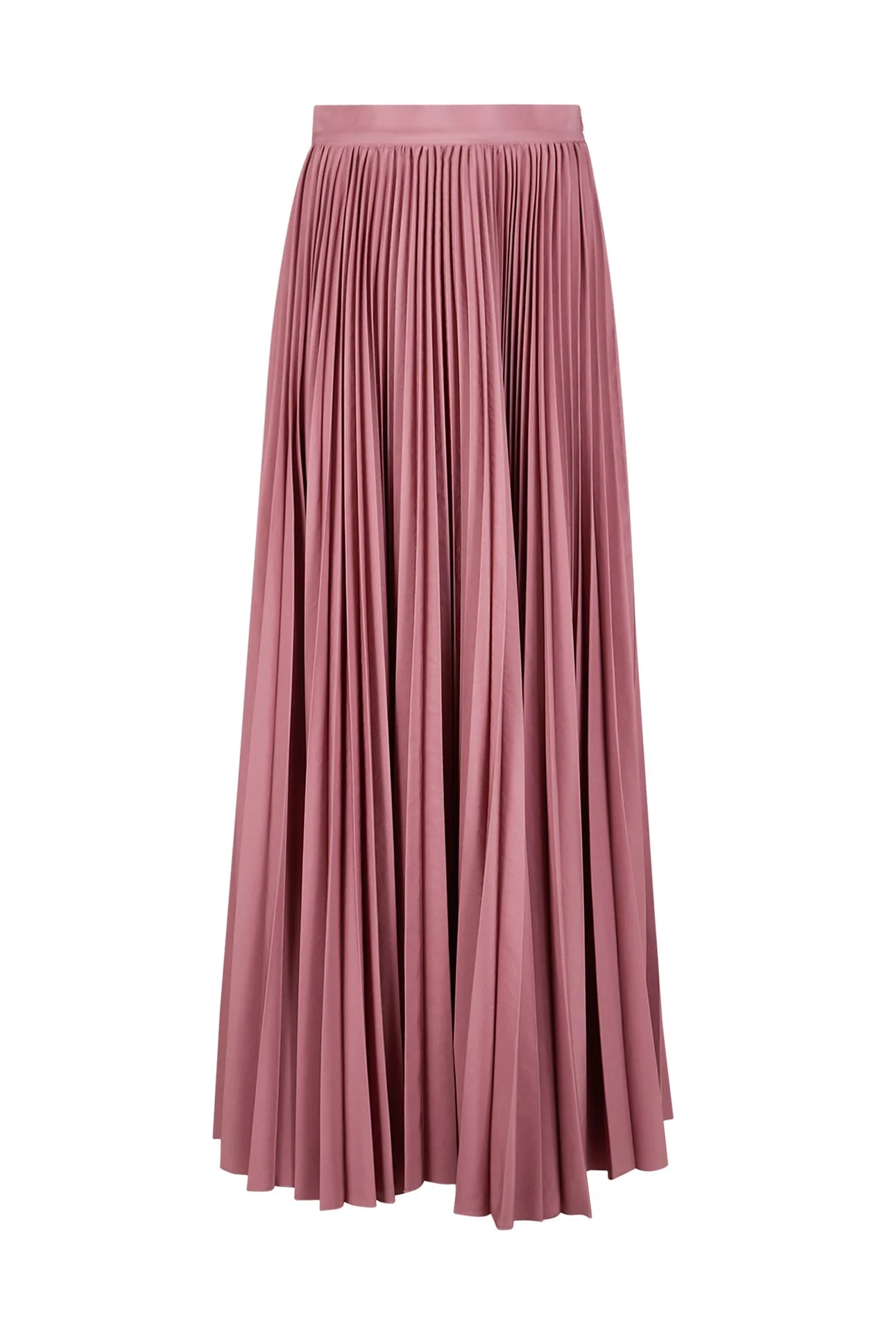 Long Pleated Soleil Skirt in Beige Technical Fabric | Eleventy