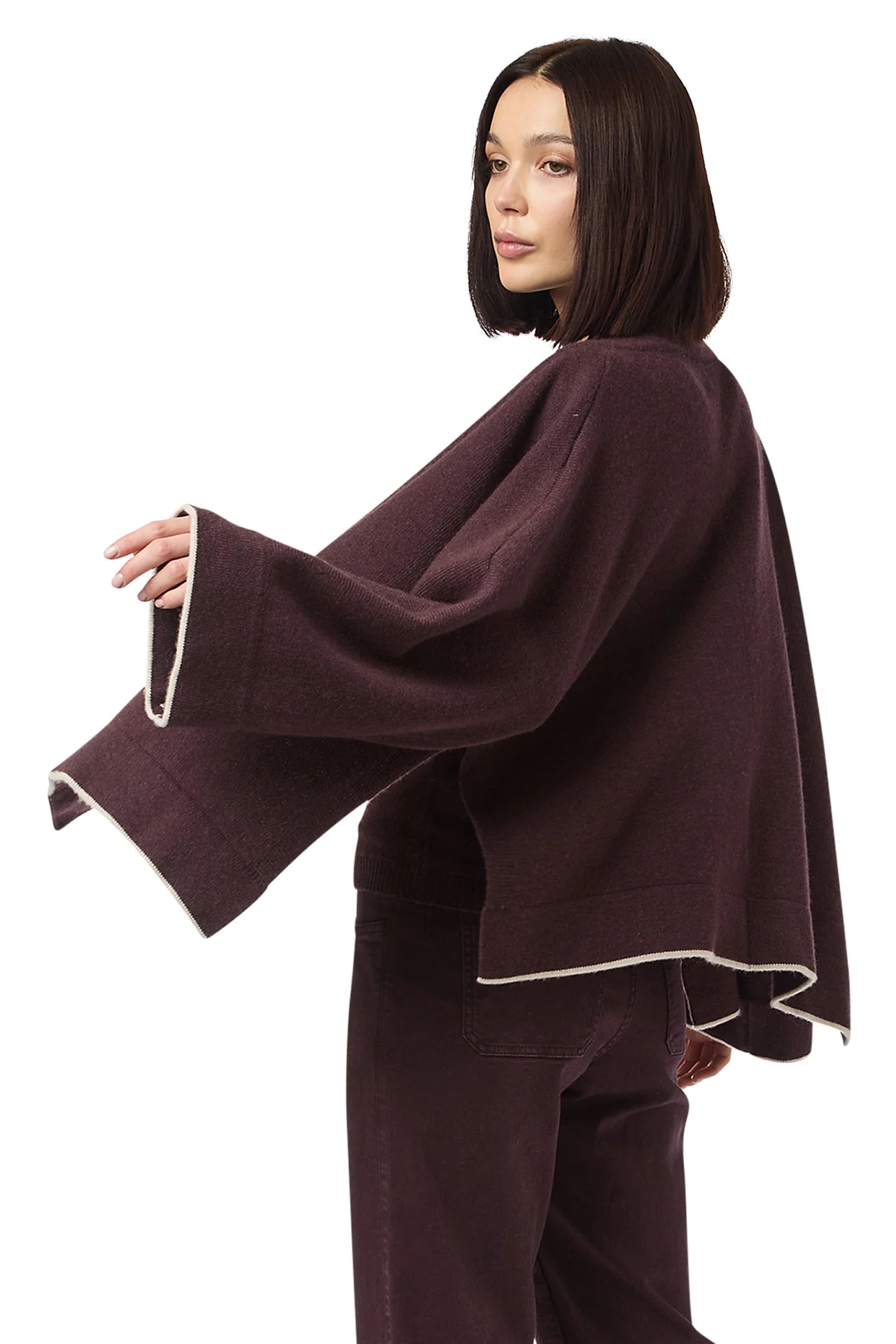 KIMONO IN MAGLIA CASHMERE CON TIPPING - Image 3