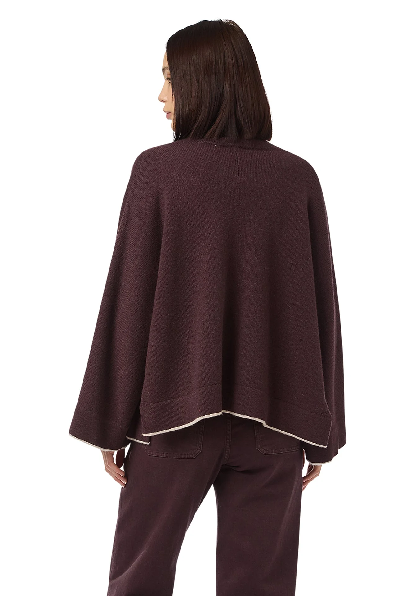 KIMONO IN MAGLIA CASHMERE CON TIPPING - Image 4