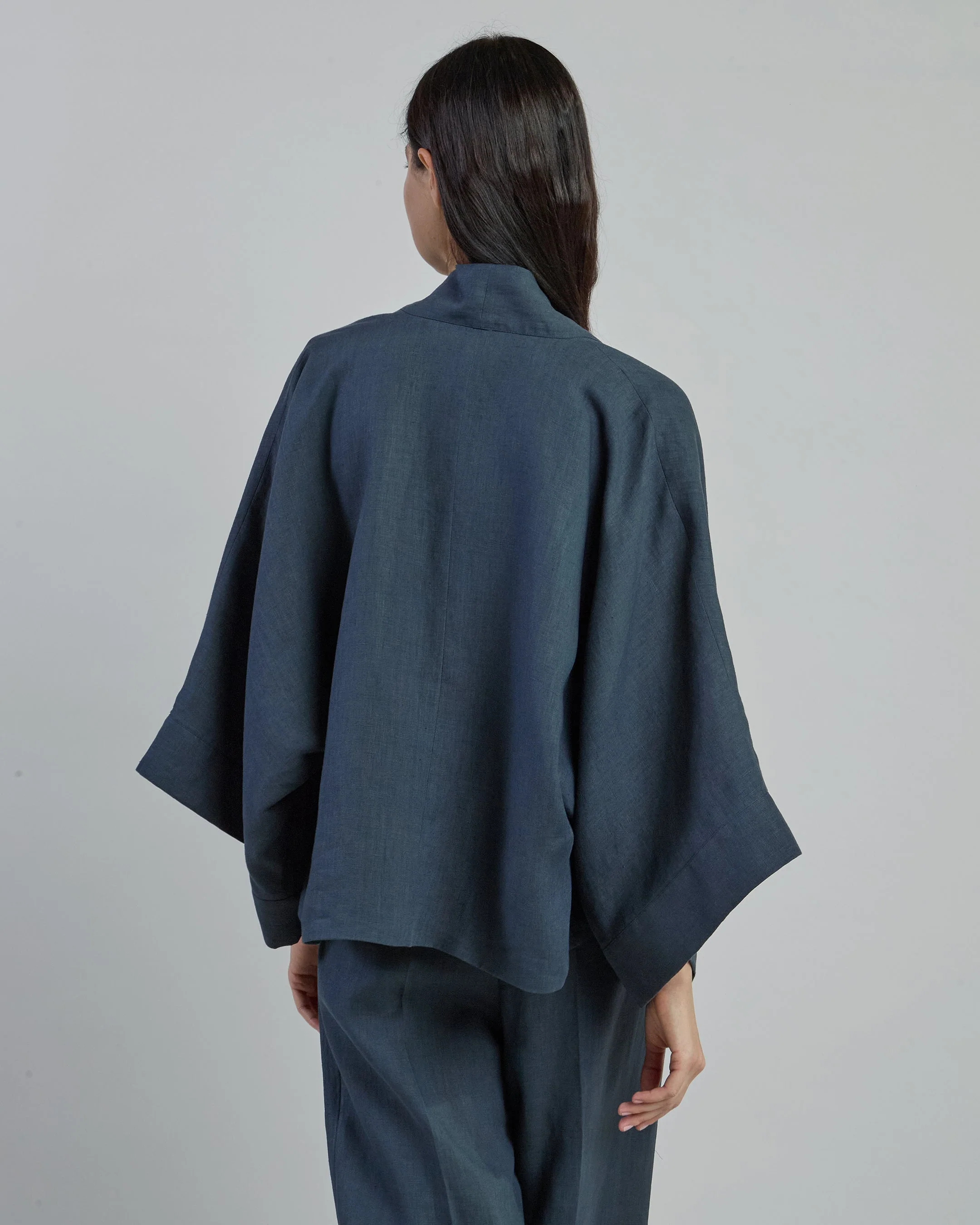 Women's Short Linen Kimono in Exclusive Colors | Eleventy - Image 3