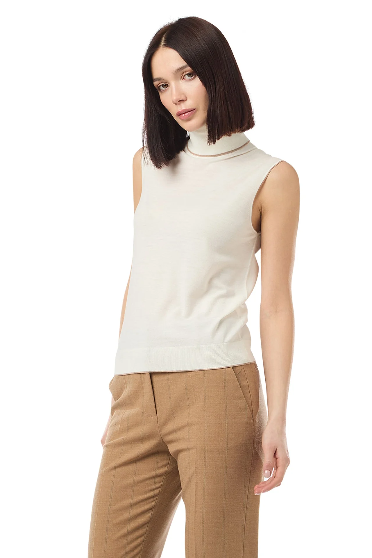 MAGLIA DOLCEVITA LANA 14 MICRON CON TIPPING - Image 3
