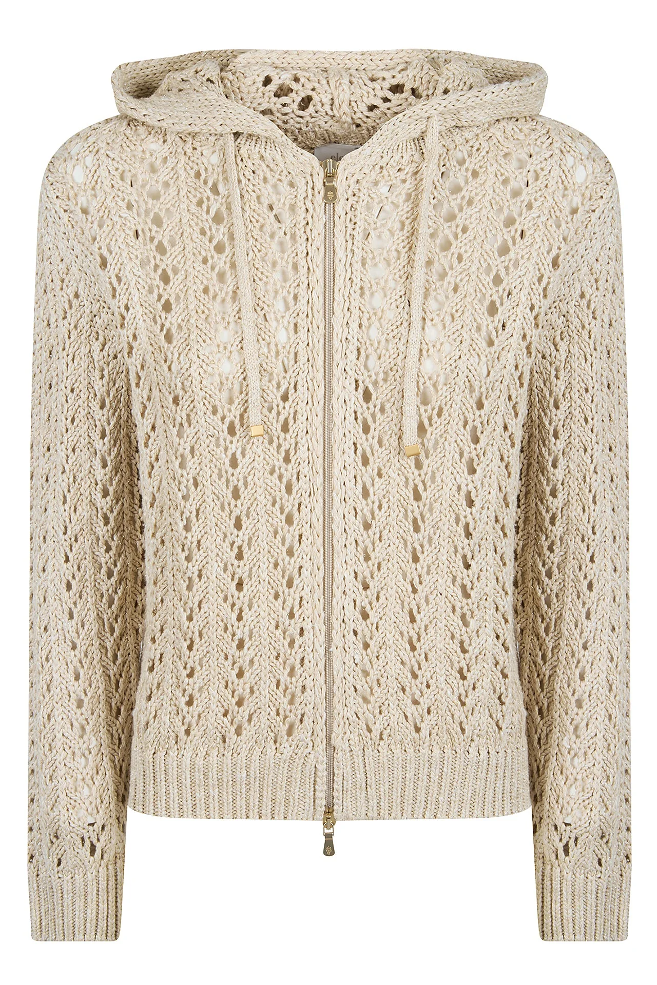Full Zip Linen Cotton and Silk Hooded Sweater | Eleventy