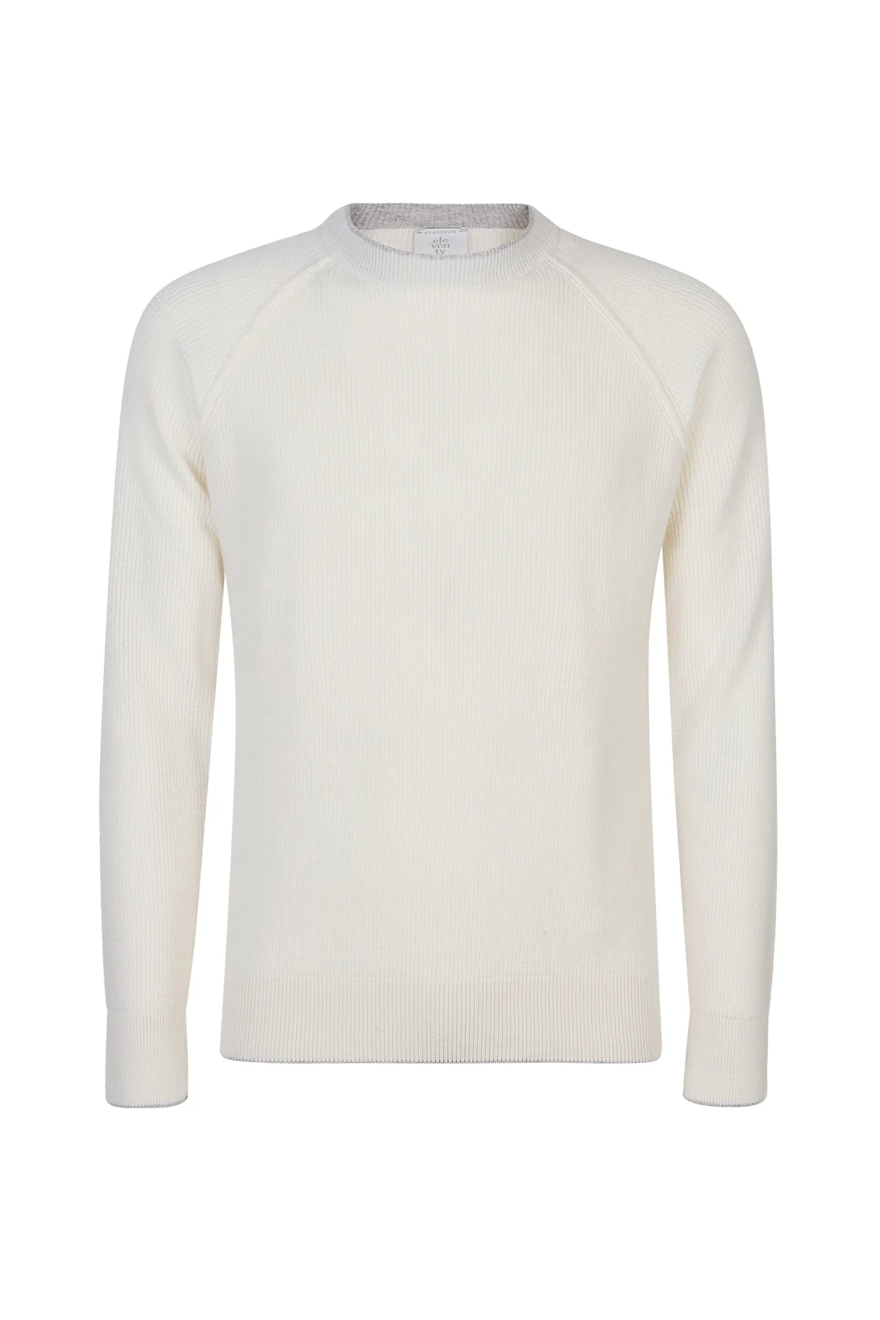 Striped Cashmere Crew Neck Sweater with Raglan Sleeves | Eleventy