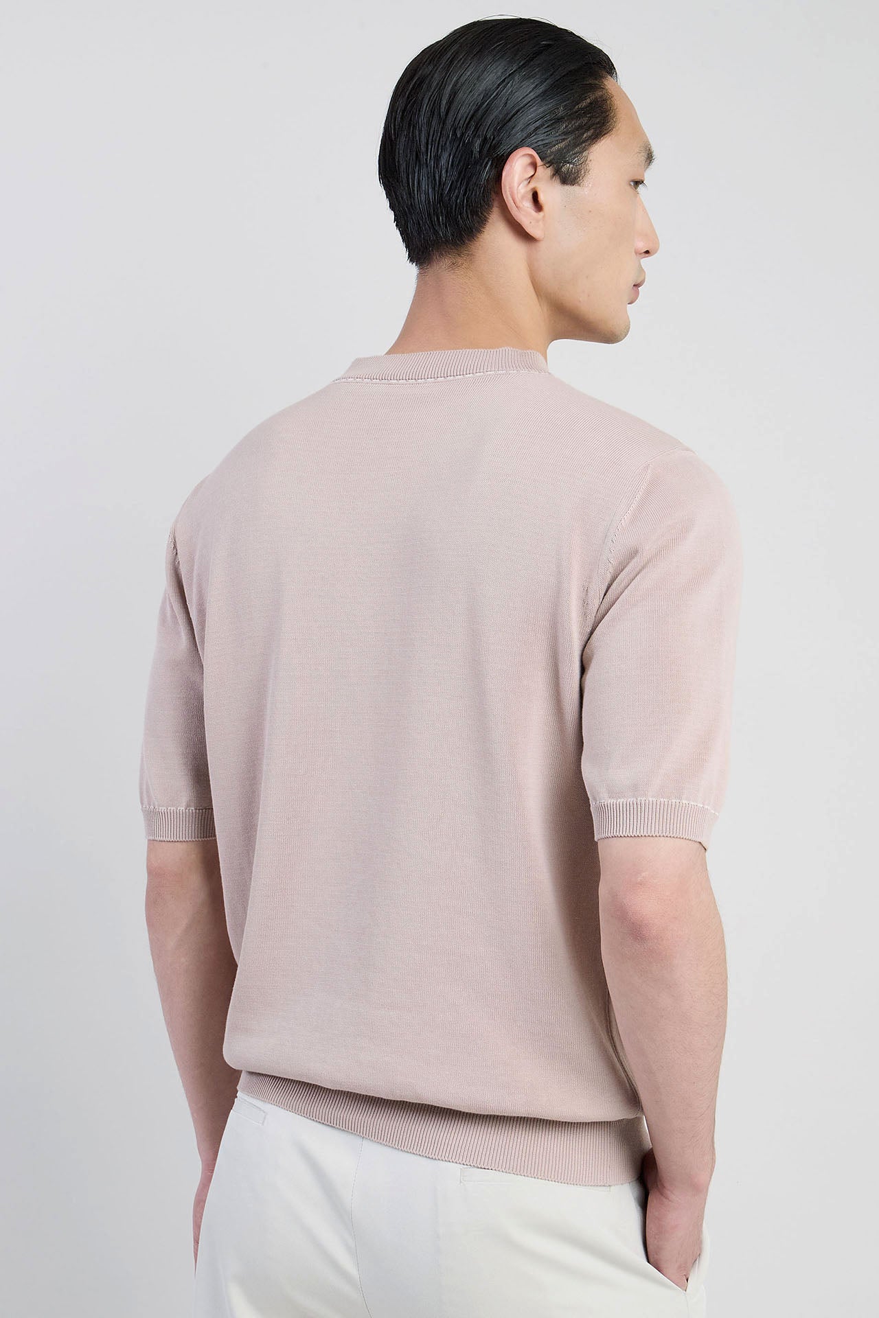 Men's Crew Neck Sweater in Fine Cool Cotton Gauge 12 | Eleventy - Image 7
